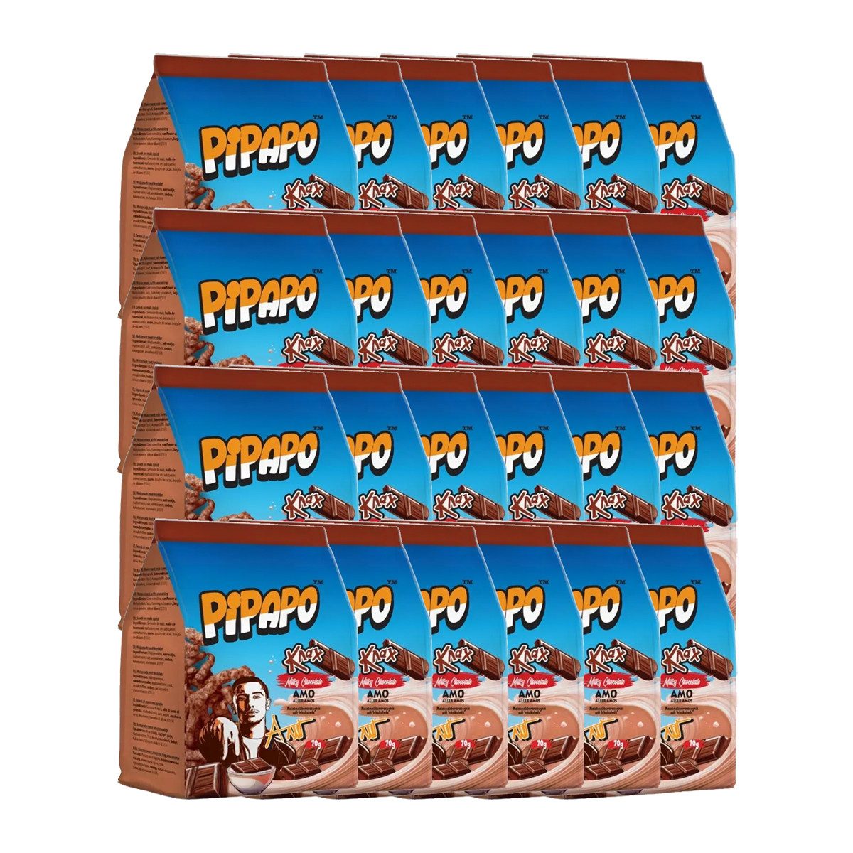 PIPAPO Knabberei, Pipapo Knax Mais Chips Milky Chocolate Maiszeugnis 70g 24er Pack
