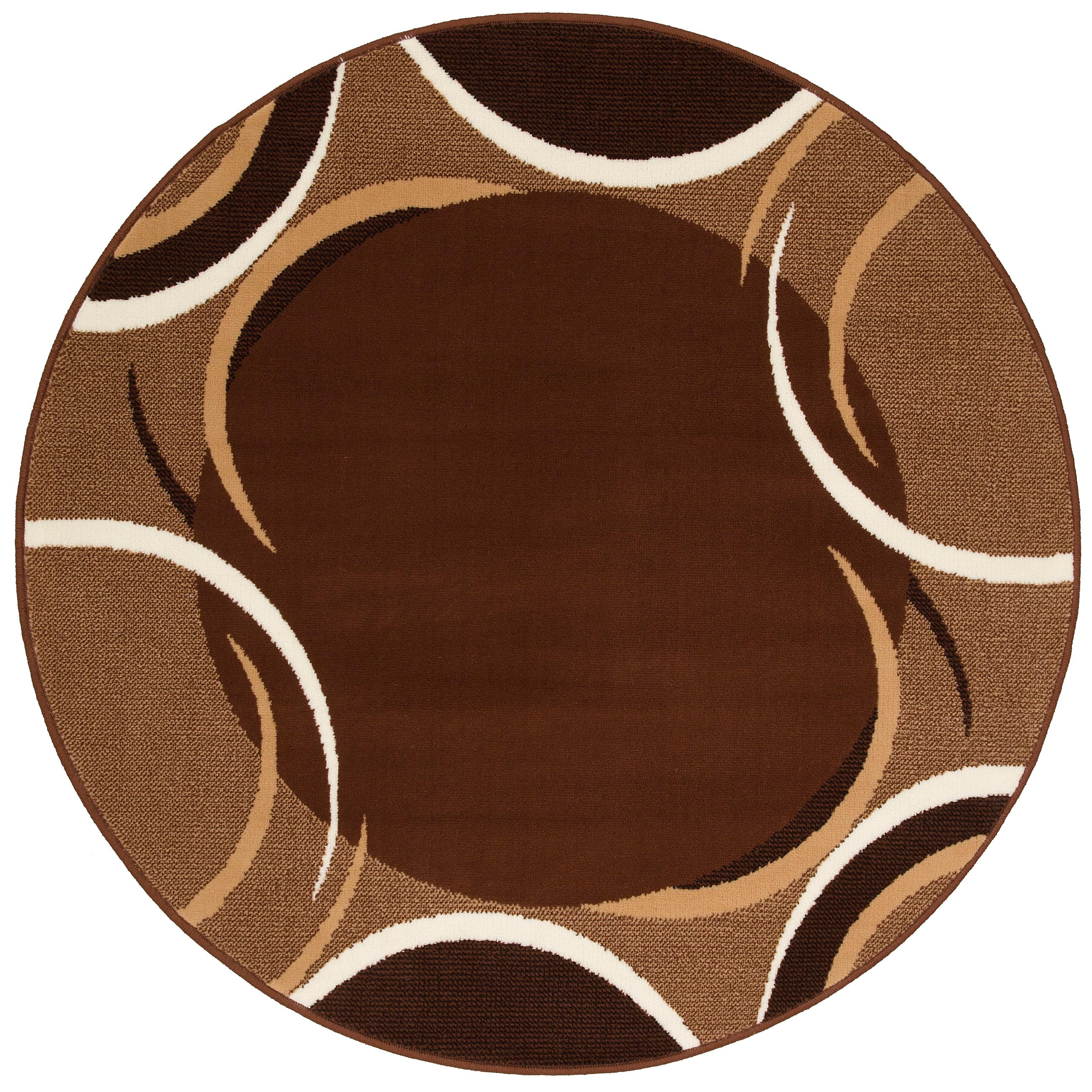 OTTO home Teppich Noah, rund, Höhe: 7 mm, mit Bordüre, Kurzflor, verspieltes Design, pflegeleicht, elegant