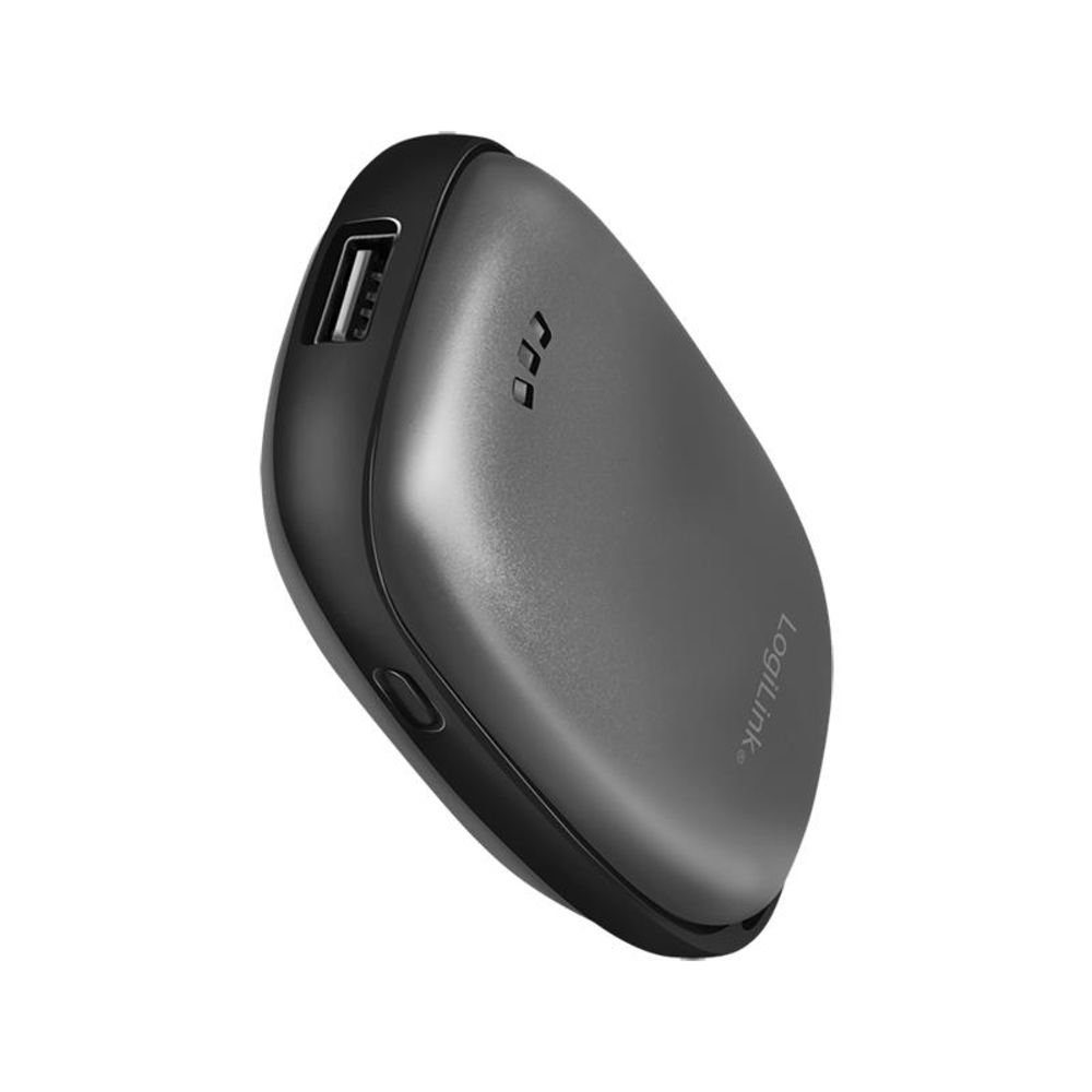 LogiLink PA0264 Powerbank, 4000 mAh, Metallgrau, mit Handwärmer, einstellbare Temperatur