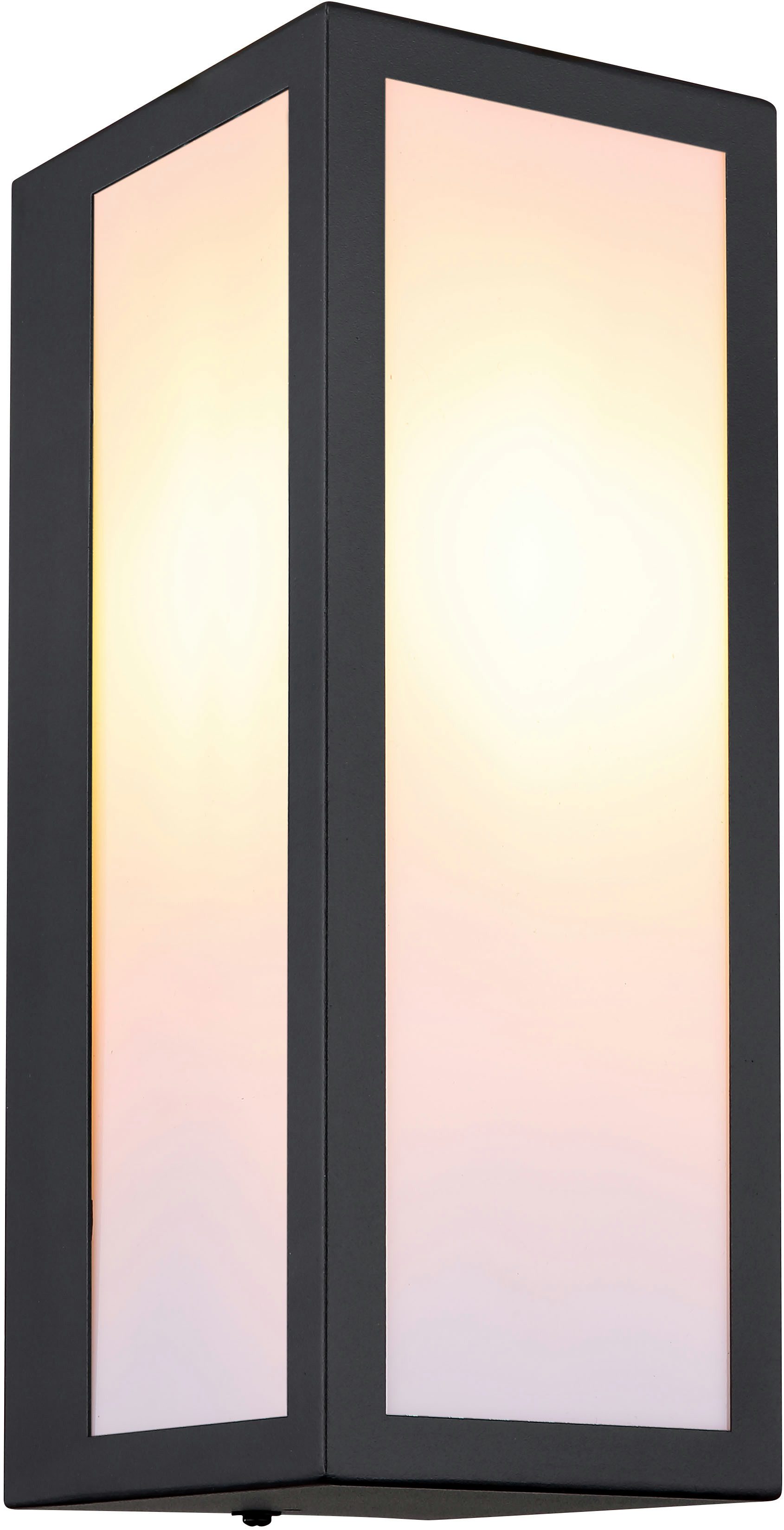 GLOBO LIGHTING Außen-Wandleuchte GUNDULA, ohne Leuchtmittel, Außenlampe/schwarz/IP44/Terrasse/Wand/ BxH: 120x320mm