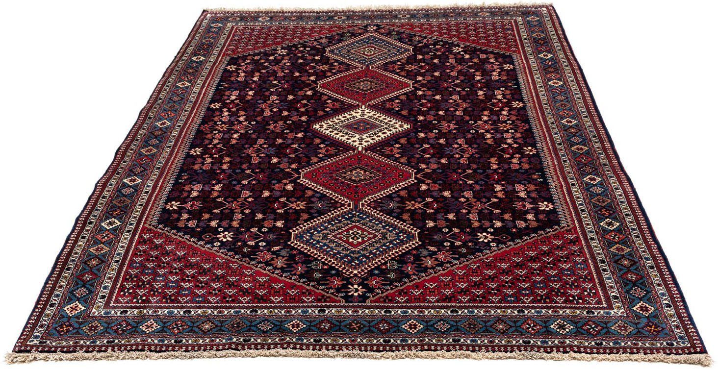 Wollteppich Yalameh Medaillon Rosso scuro 298 x 204 cm, morgenland, rechteckig, Höhe: 10 mm, Unikat mit Zertifikat | Kurzflor-Teppiche