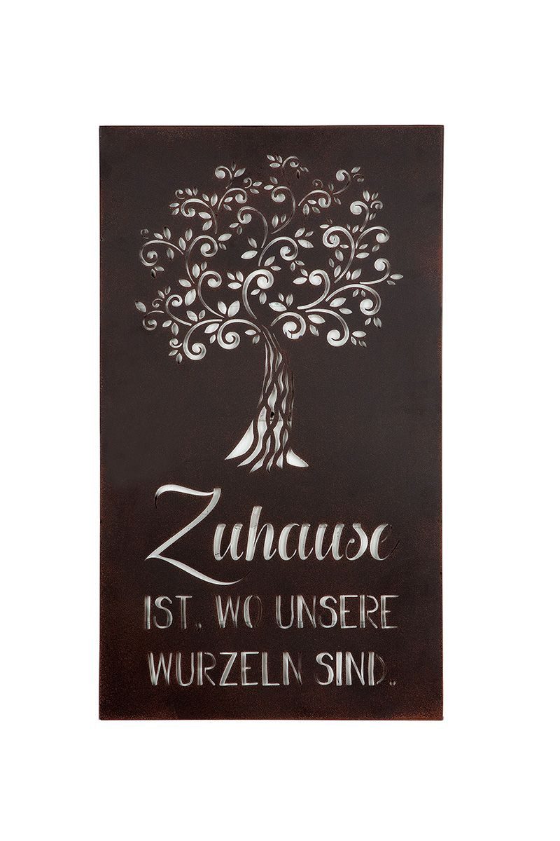 GILDE Wanddekoobjekt Weisheit "Gartenbaum" Wandrelief Entspannung Spruch Bild (1 St)