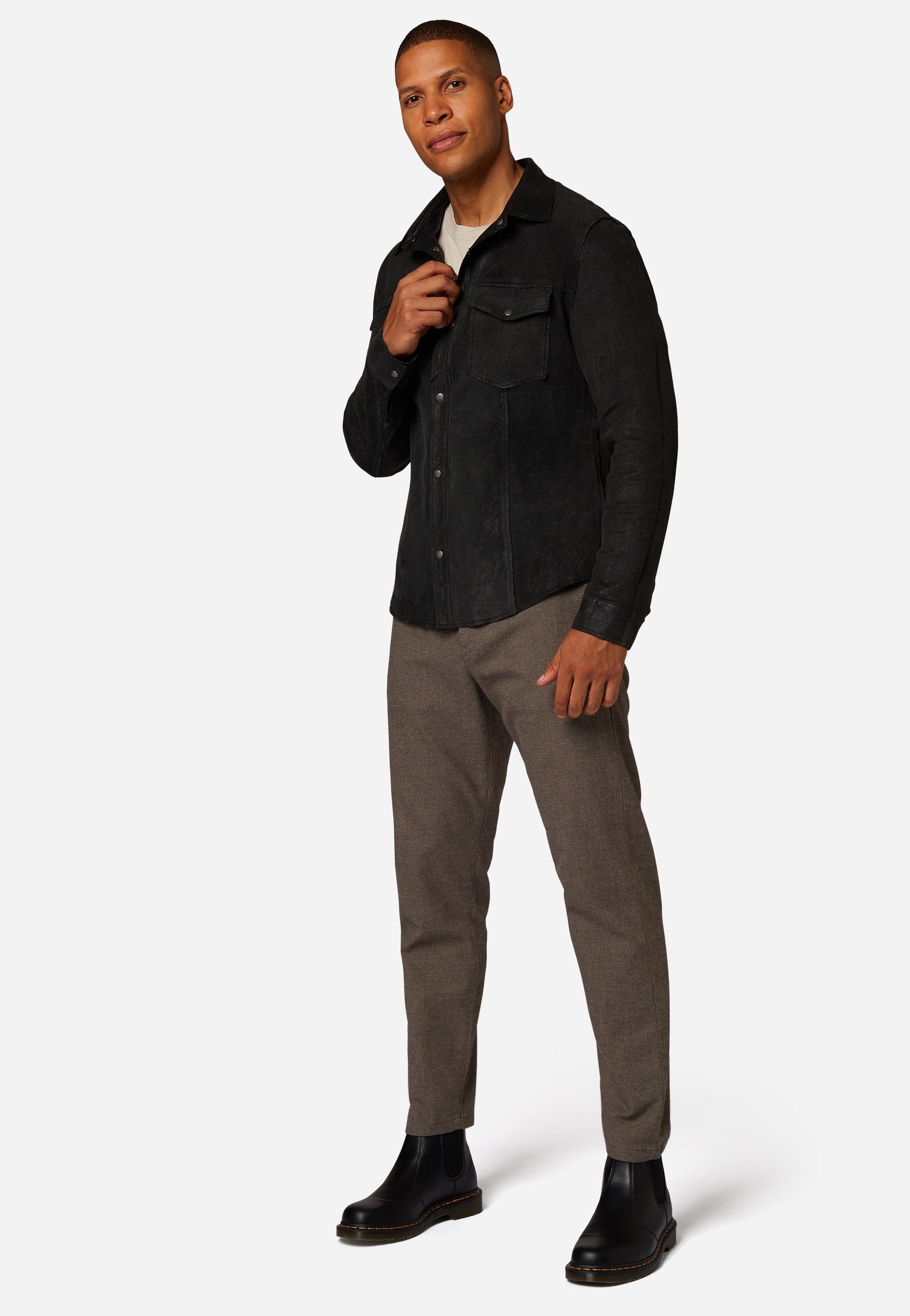 RICANO 2-in-1-Langarmshirt Reverse Shirt Wendbares Lederhemd günstig online kaufen