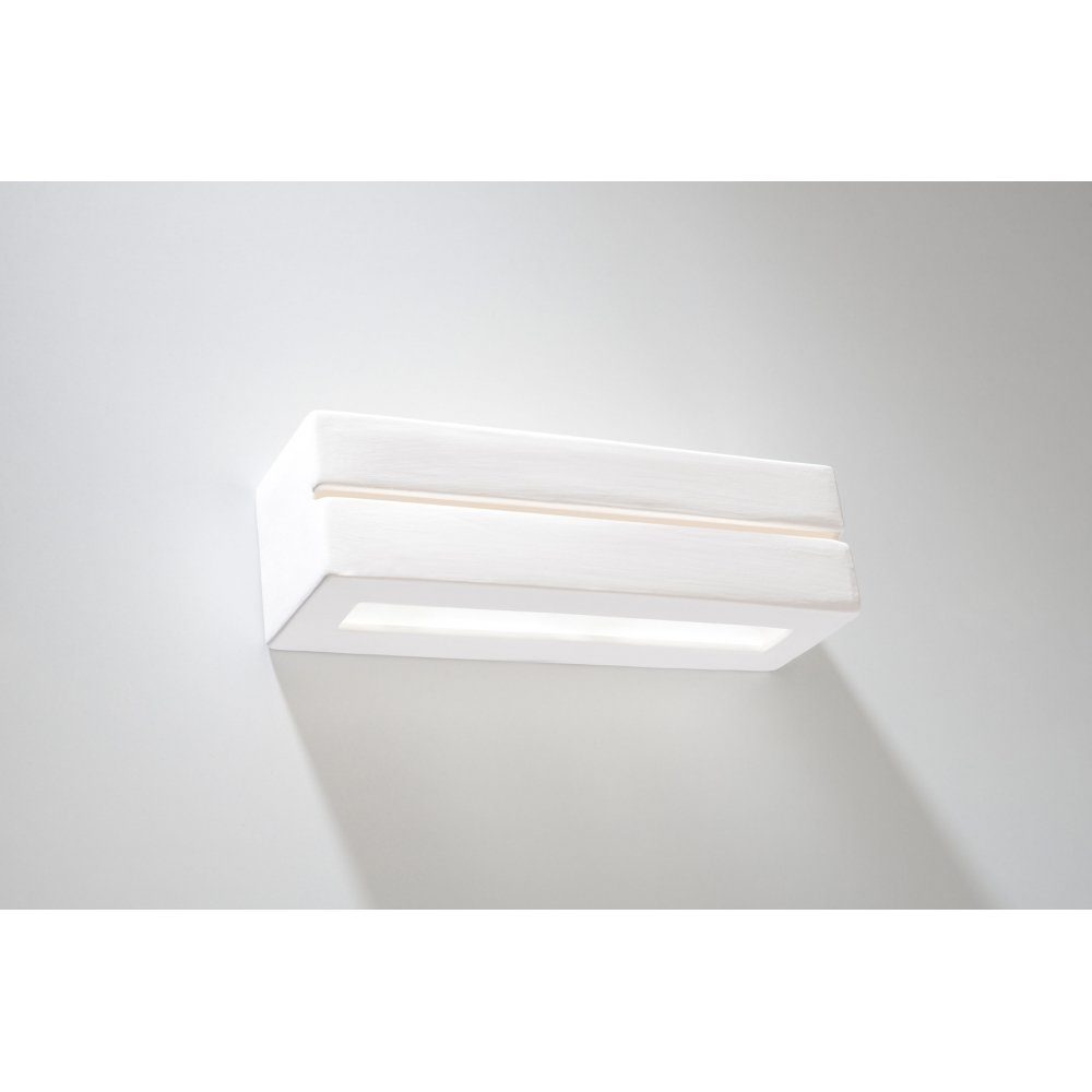 SOLLUX lighting Deckenleuchte Wandlampe Wandleuchte 1x cm LINE, Keramik VEGA ca. 33x10x10 E27