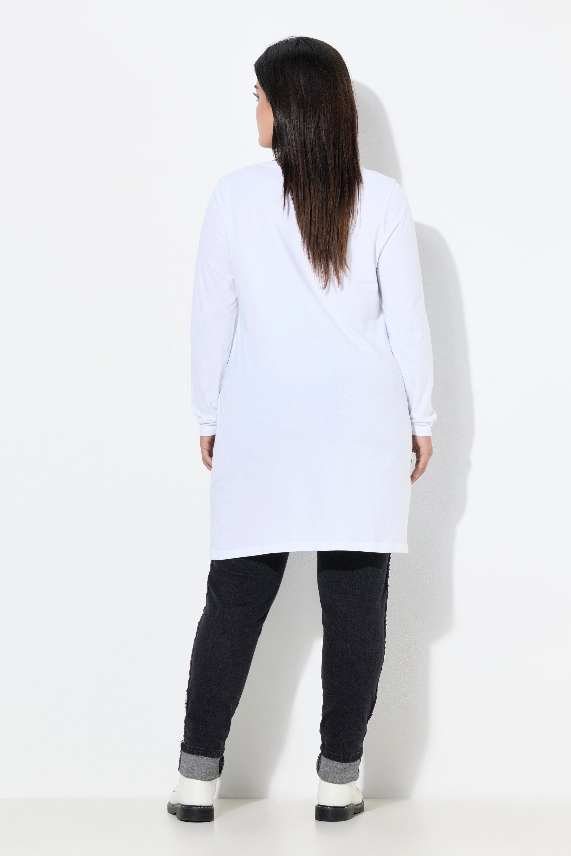Angel of Style Longshirt T-Shirt A-Linie Herz-Motiv Langarm