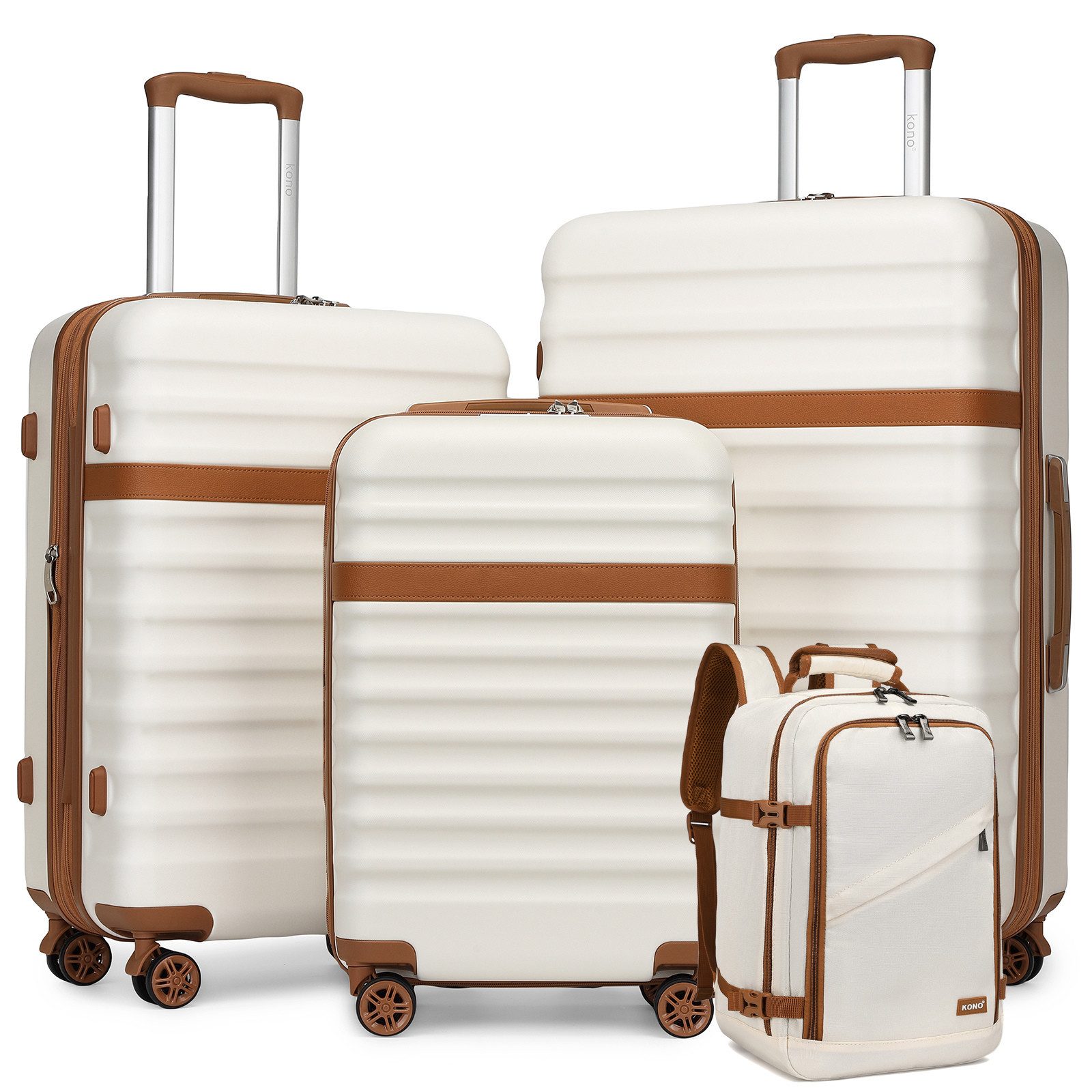 KONO Kofferset, Hartschalenkoffer (55/65/75 cm)+20L Kabinenrucksack günstig online kaufen