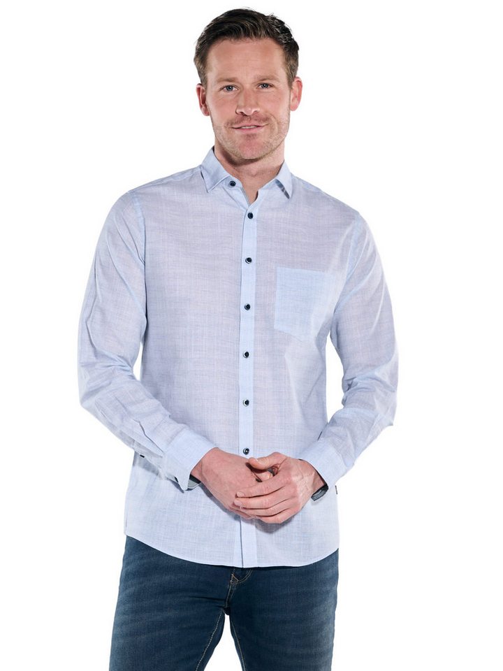 Engbers Langarmhemd Herren Hemd "My Favorite", Hellblau