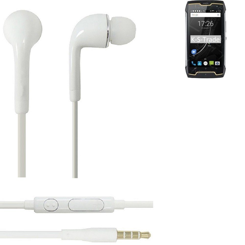 (Kopfhörer King K-S-Trade Lautstärkeregler für u Headset In-Ear-Kopfhörer mit 3,5mm) Cubot Kong CS weiß Mikrofon