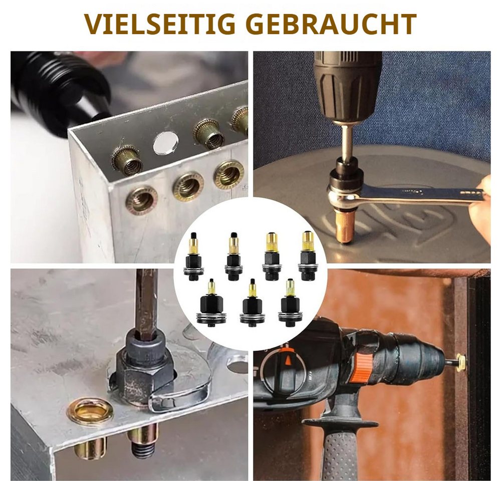 Thumbnail - QUBEBU Blechmutter 77 Stücke Nietmutternzange set M3 M4 M5 M6 M8 M10 M12 Mutter mit Dorne, (Einziehmuttern für Nietmutte...