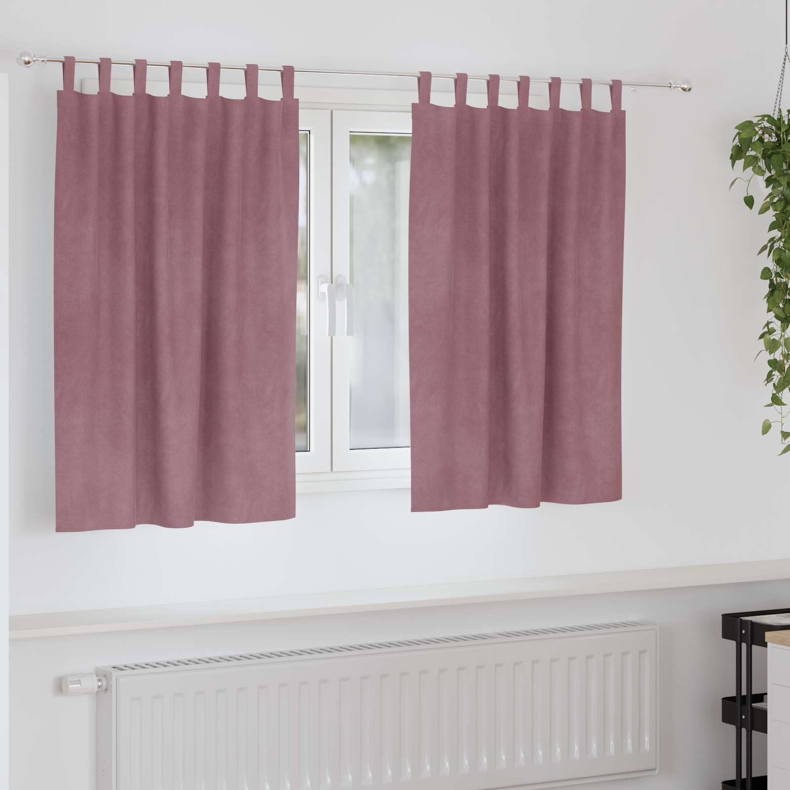vidaXL Vorhang Verdunkelungsvorhänge 2 stk. Dunkelrosa 140 x 140 cm Samt (2 St), Samt