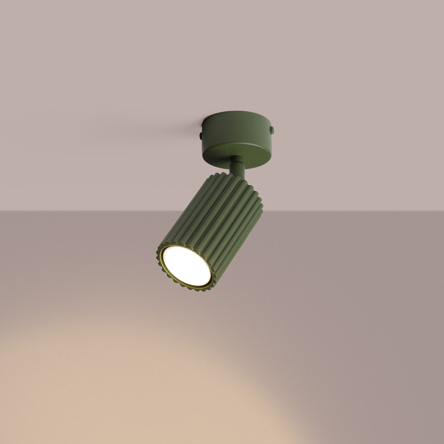 SOLLUX lighting Deckenleuchte Plafond KARBON 1 olivgrün, Nicht enthalten