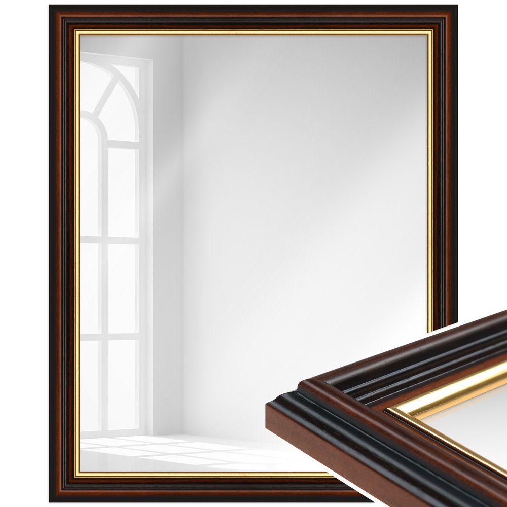 Mende Frames Wandspiegel H015, Braun, aus Massivholz im Stil Antik