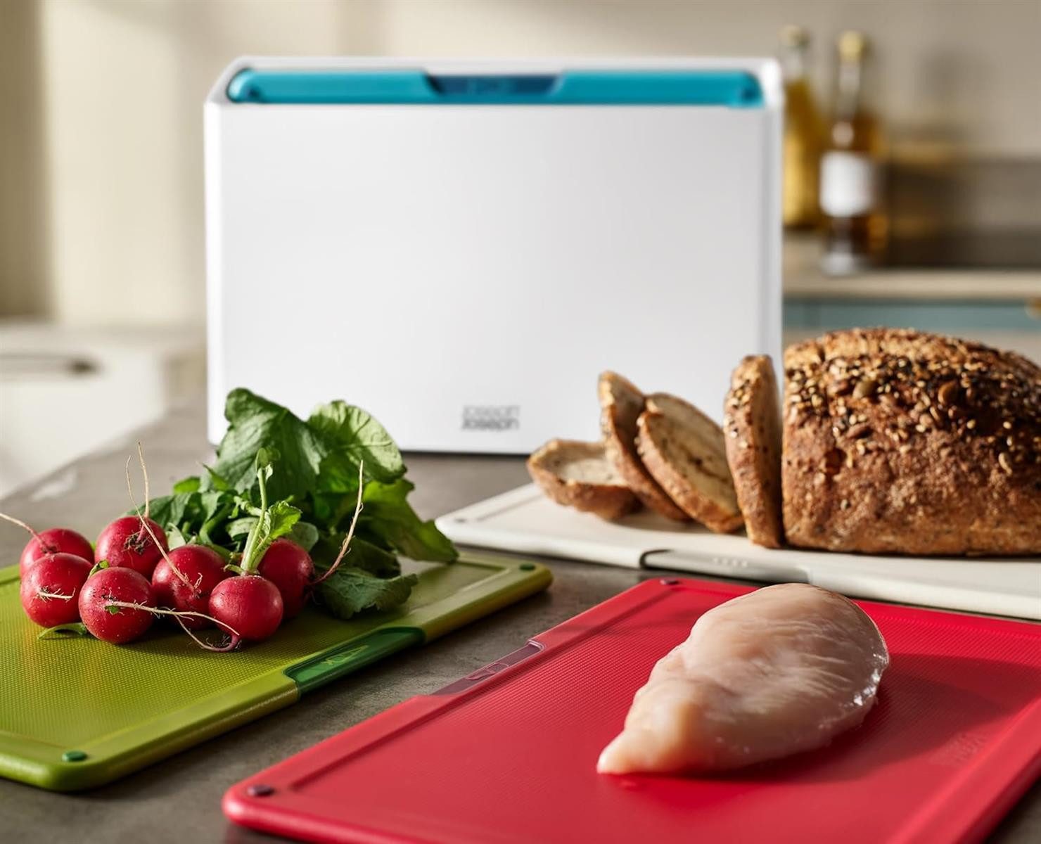 Joseph Joseph Servierbrett Joseph Joseph Folio Icon Schneidebrett-Set mit Box rutschfest 4tlg.