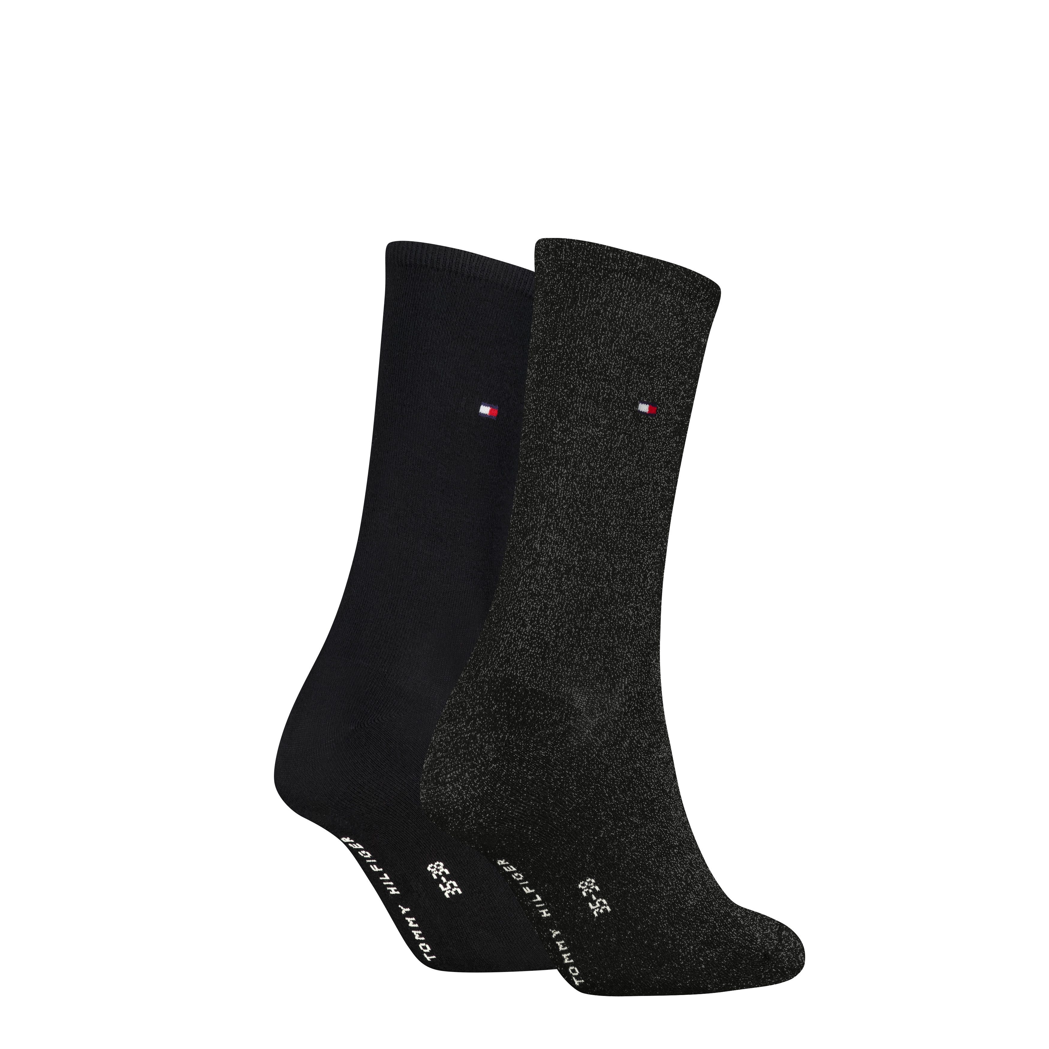 Tommy Hilfiger Socken TH WOMEN SOCK CASUAL 2P (2-Paar, 2 Paar) mit flacher Zehennaht