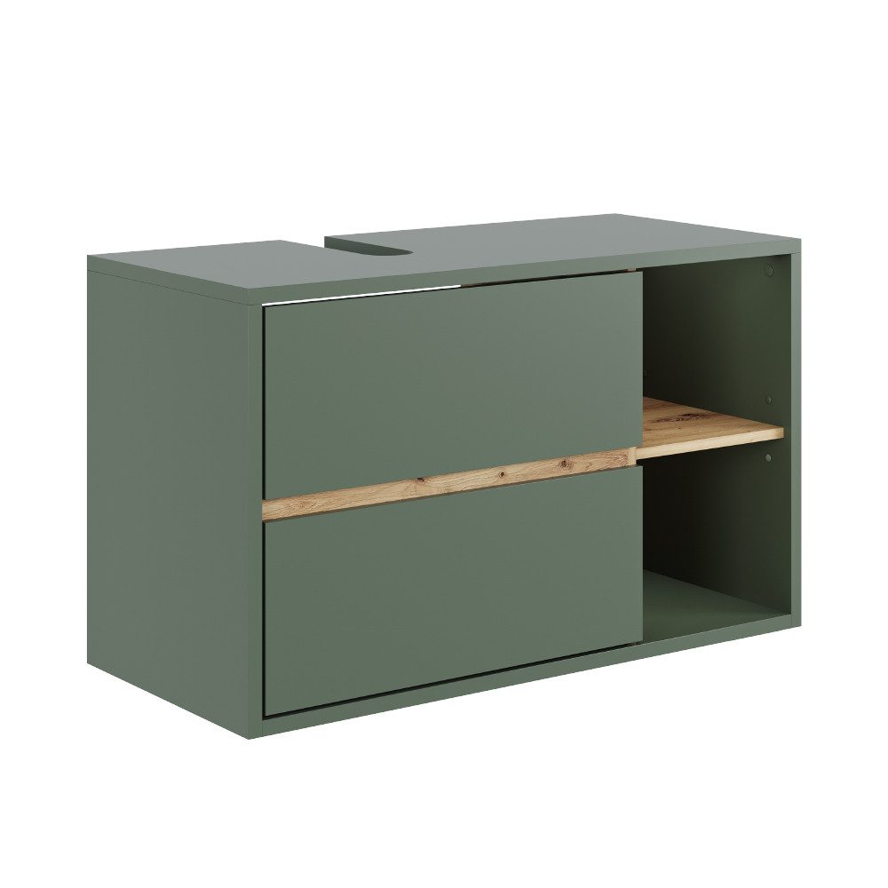Vicco Waschbeckenunterschrank Viola, Grün/Artisan, 100 x 60 cm mit 2 Schubl günstig online kaufen