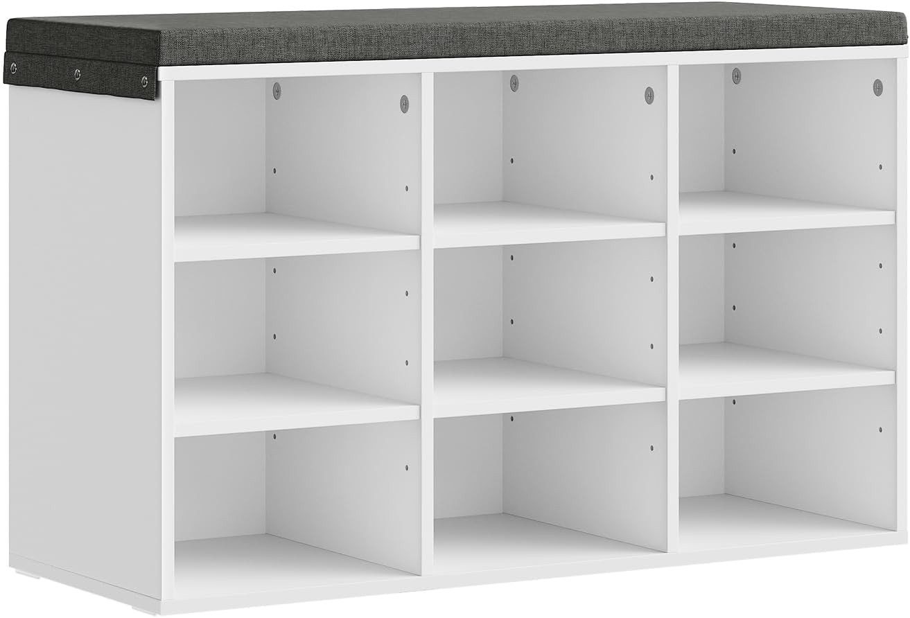 Woltu Schuhbank, mit Sitzbank 9 Fächern, Schuhregal für Eingangsbereich Flu günstig online kaufen