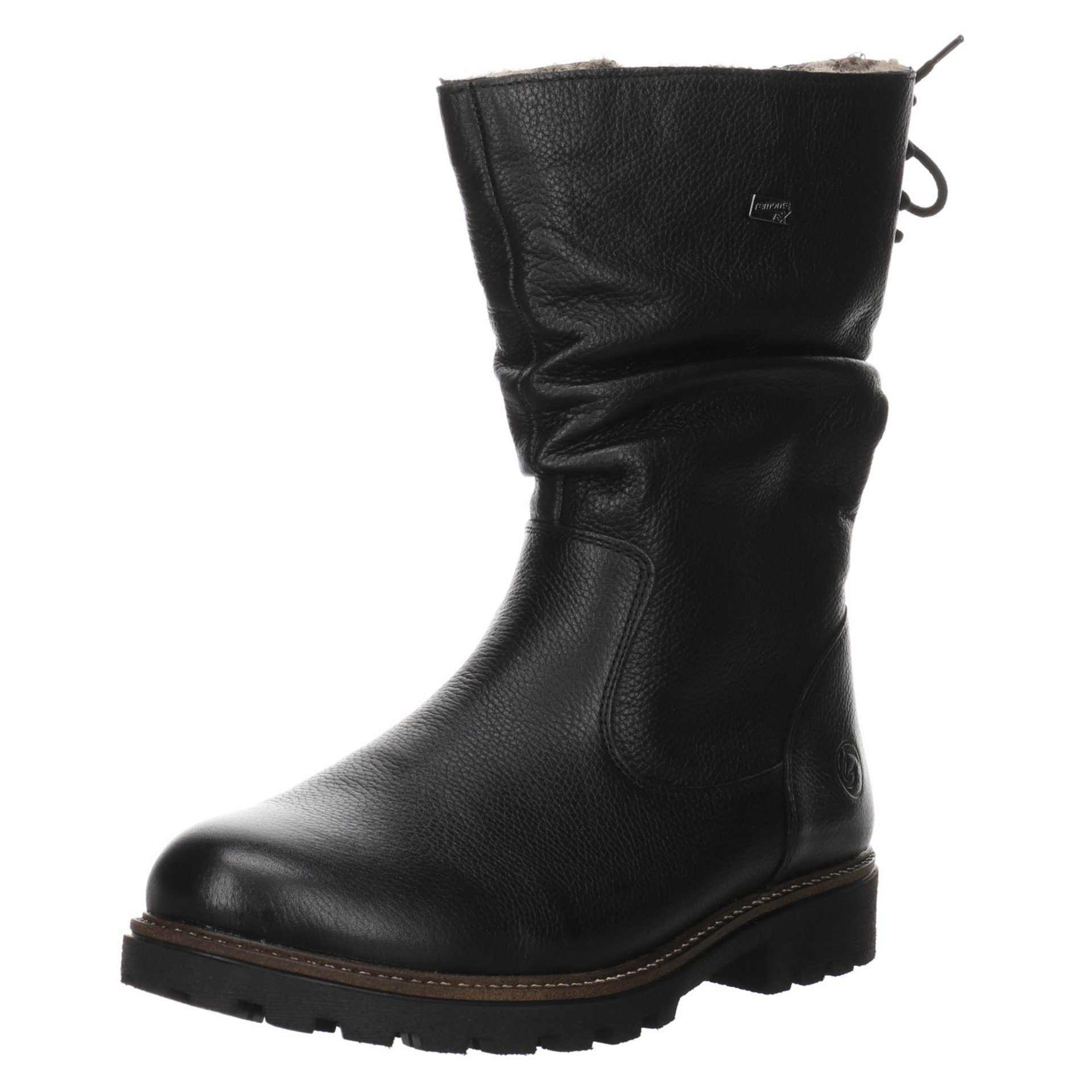 Damen Elegant Glattleder Remonte Boots Schuhe Schwarz Freizeit Stiefel Stiefel