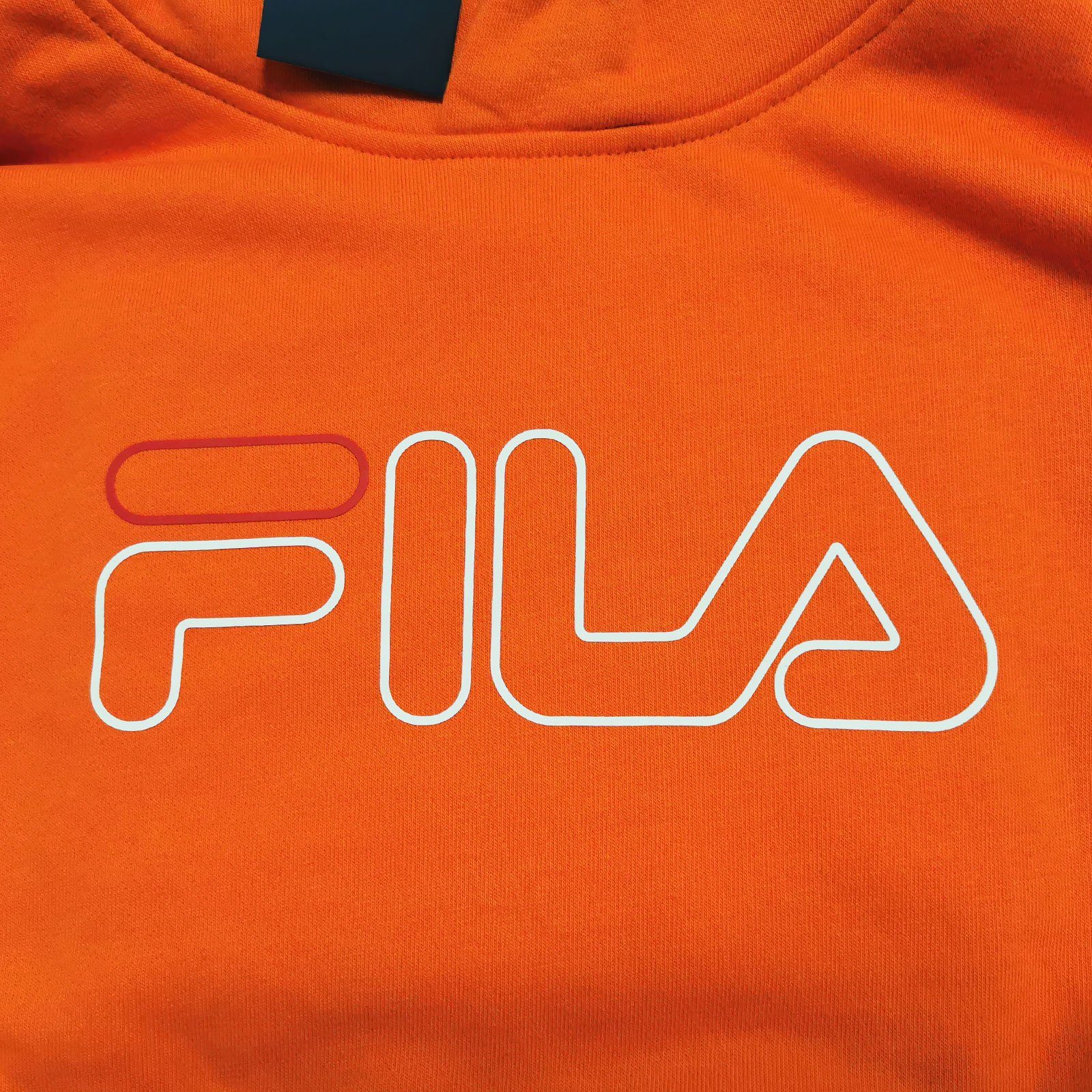 Fila Hoodie Larkin orange Outline-Logo S62 der Vorderseite mandarin mit auf großem