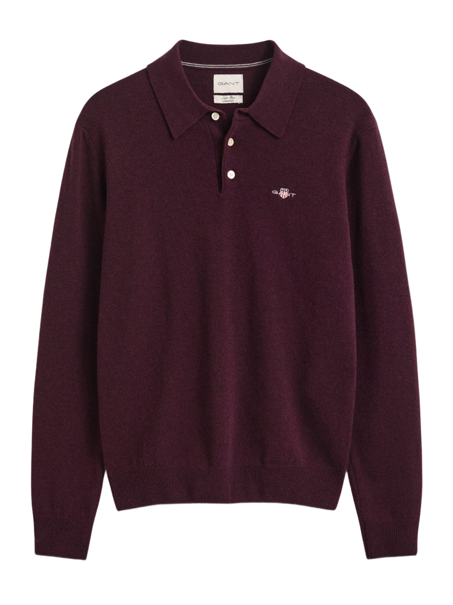 Gant Troyer Freizeit,Wolle,Unifarben,Polokragen,Langarm,Regular Fit