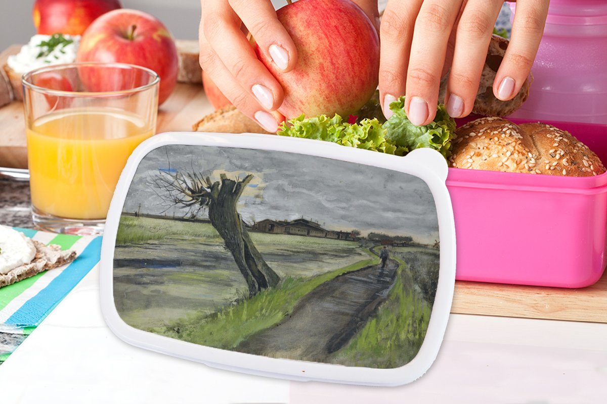 Brotbox Gogh, Mädchen, Willow Pollard Vincent Erwachsene, - Kunststoff, für Brotdose Snackbox, van rosa Kinder, Kunststoff Lunchbox MuchoWow (2-tlg),