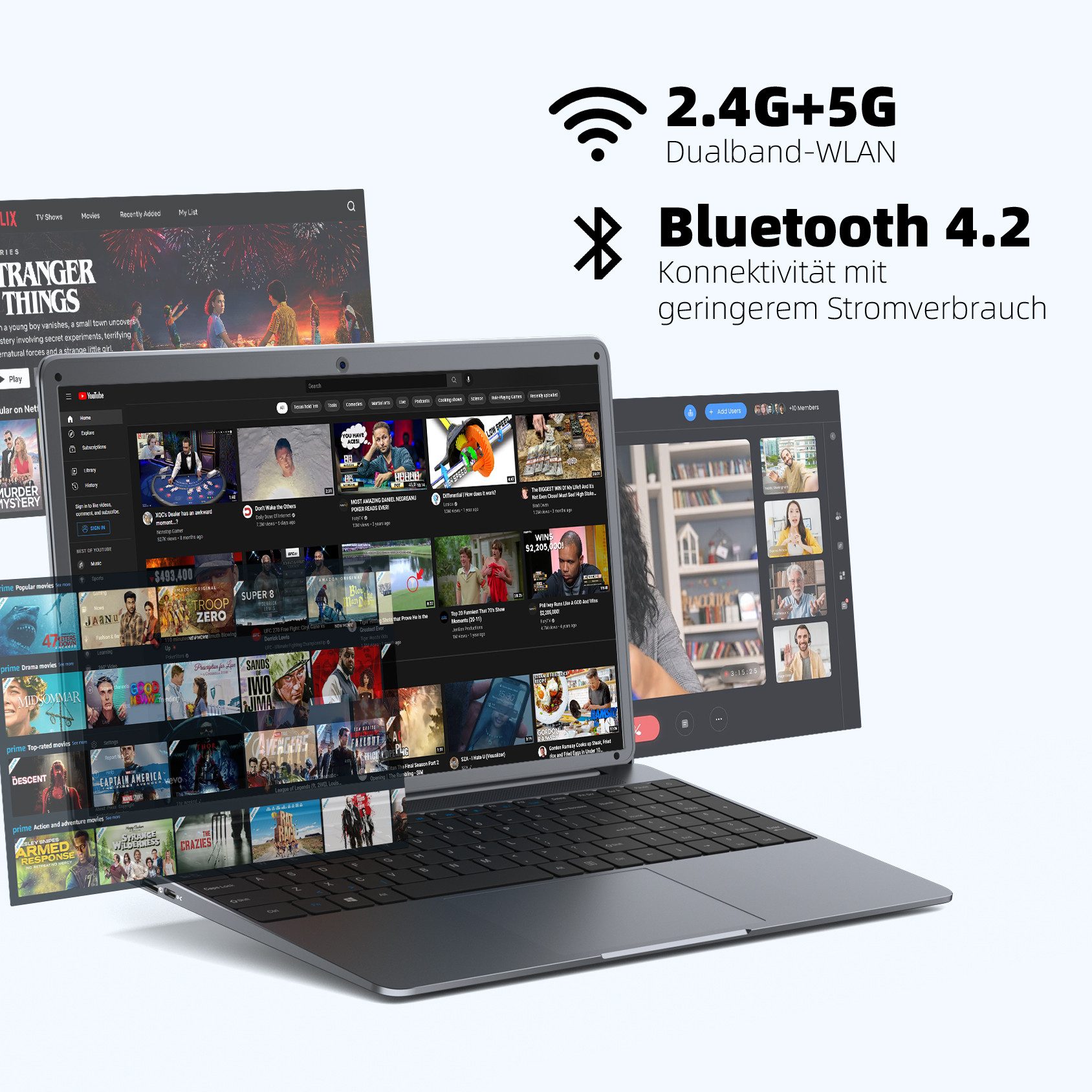MENGHU 15,6" Laptop 12GB RAM 1024GB SSD FHD 1920x1080 IPS Intel N5095 Notebook (N5095, 12 GB, 512 GB SSD, Intel® UHD Graphics 600)
