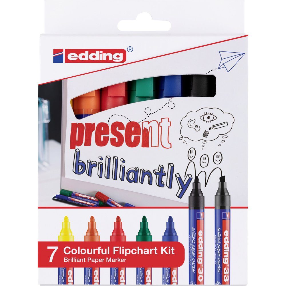 Colourful O Gelb, mm edding 1.5 Marker 3 Flipchartmarker Edding - Schwarz, 4-3033-7