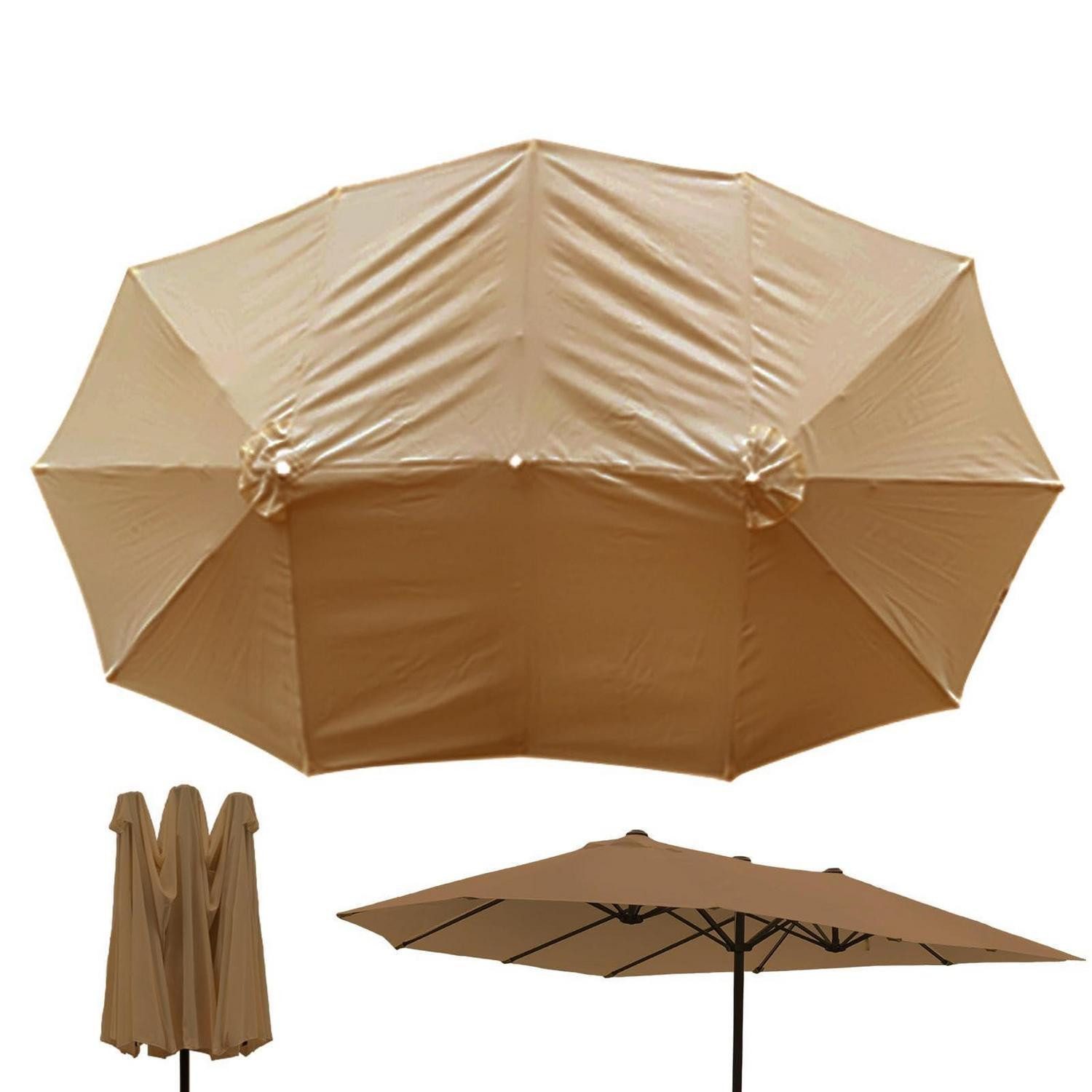 LuxusKollektion Sonnenschirm-Schutzhülle Markise Ersatzbezug Khaki 2,7m Doppel-/Dreifachschirm (1-St)