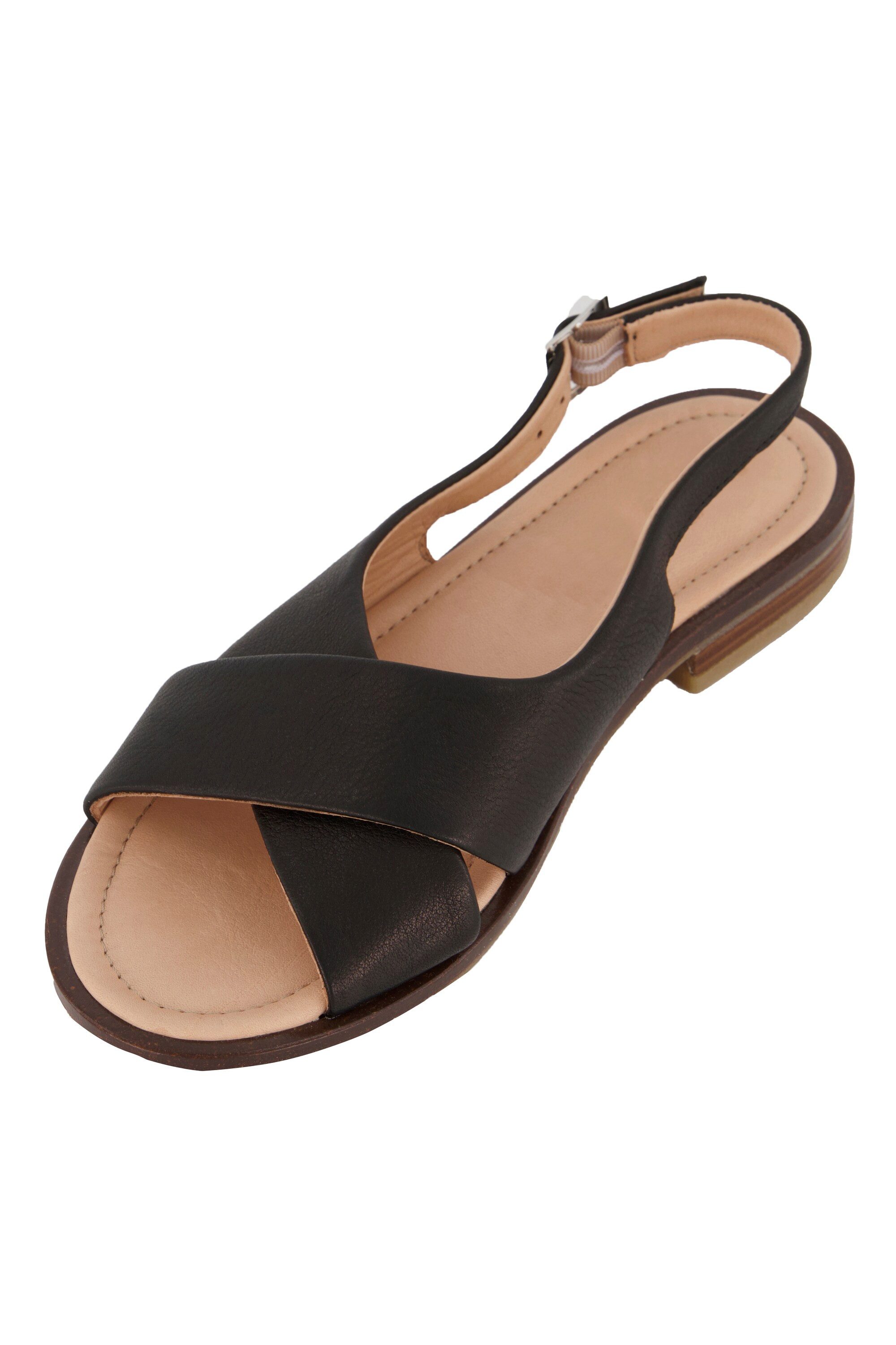 Ulla Popken Ledersandalen elastische Fersenriemen Weite günstig online kaufen
