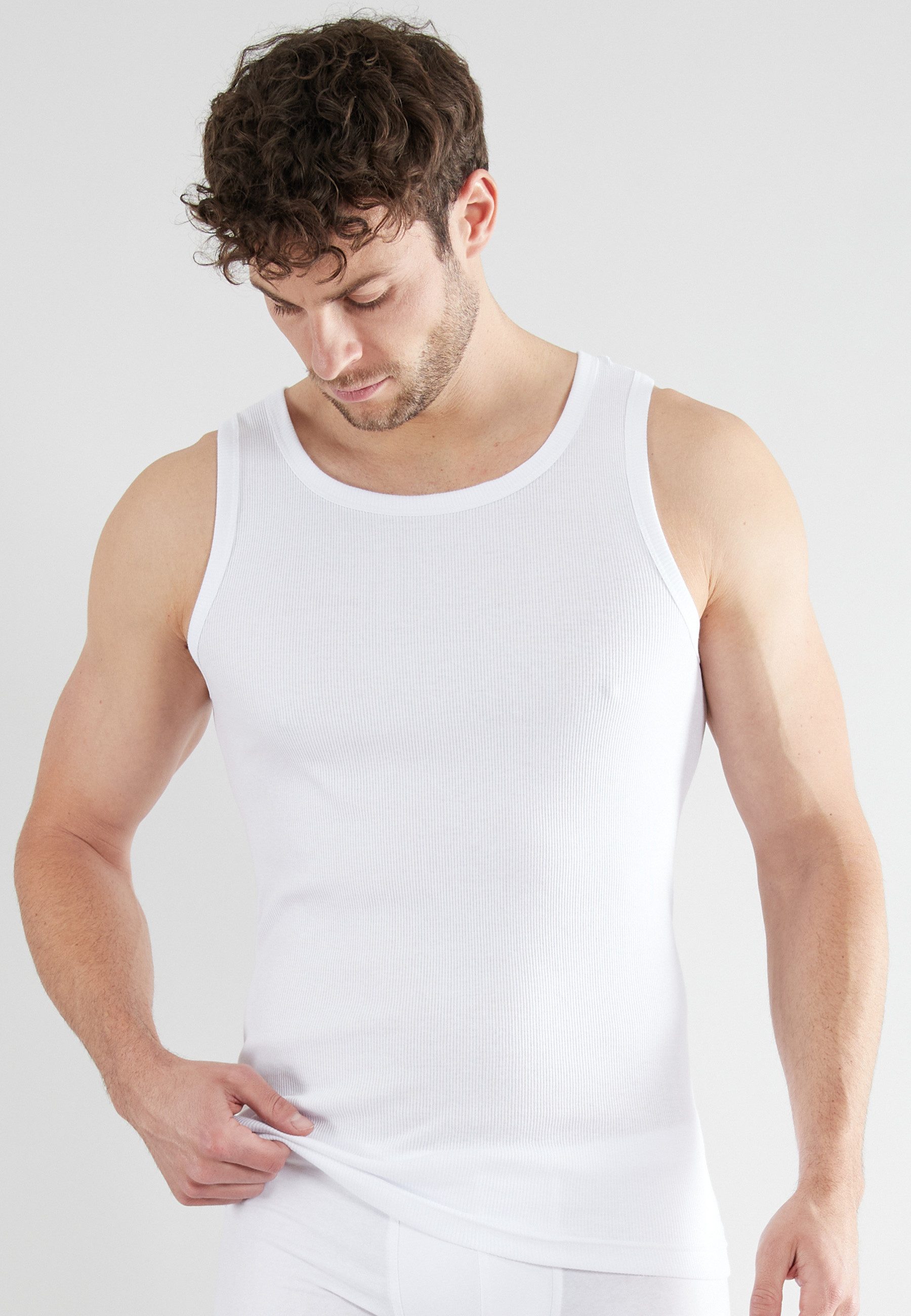 TOM TAILOR Tanktop Montana (2er Pack) Rundhalsausschnitt, slim fit, basic, elastisch, hüftbedeckend