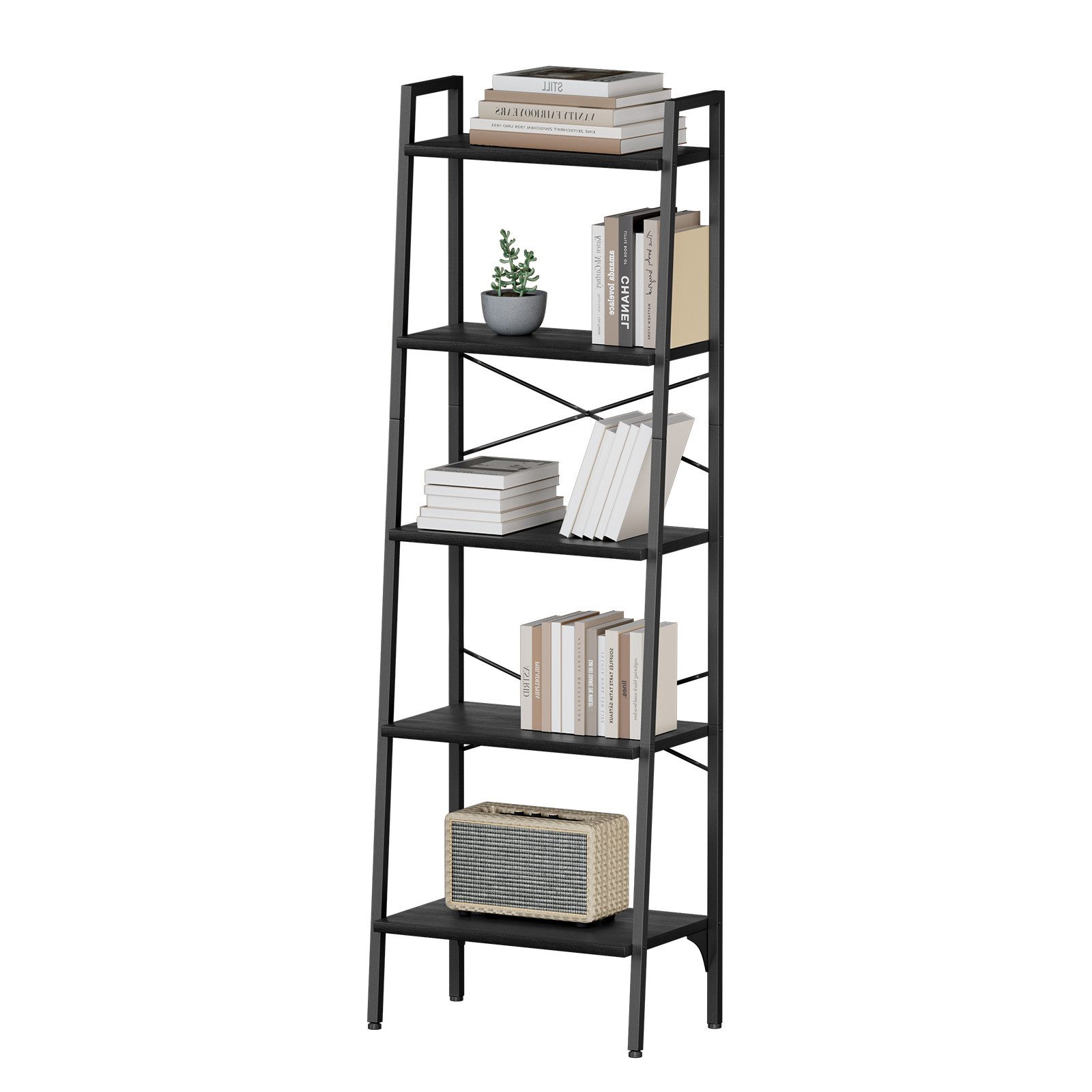 Oak&Tea Bücherregal Regal 5 Ebenen, Leiterregal günstig online kaufen