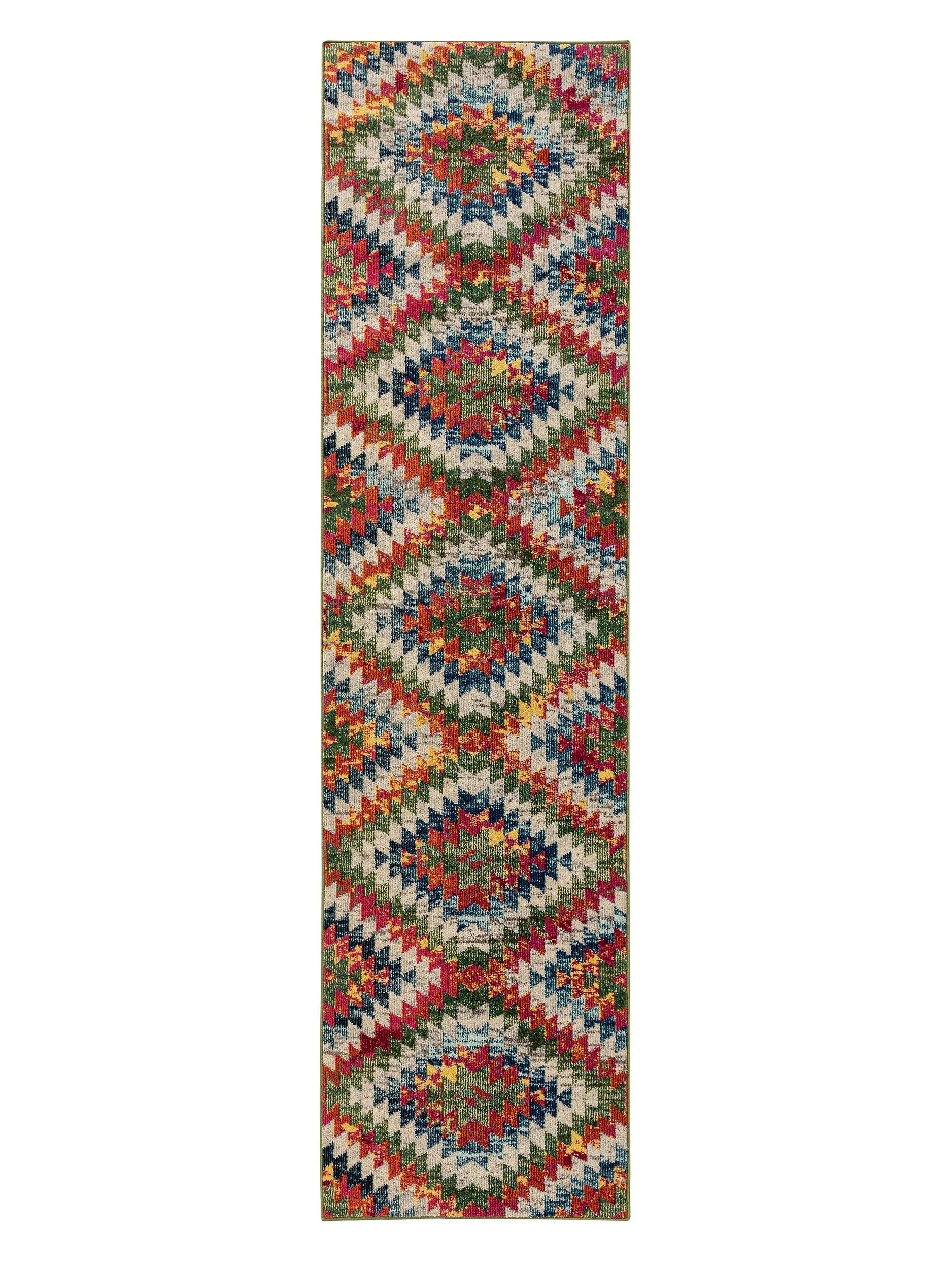 benuta Teppich Casa, rechteckig, Höhe: 11 mm, Teppich Wohnzimmer, Esszimmer, Schlafzimmer, Flur, Farbenfroh, Retro