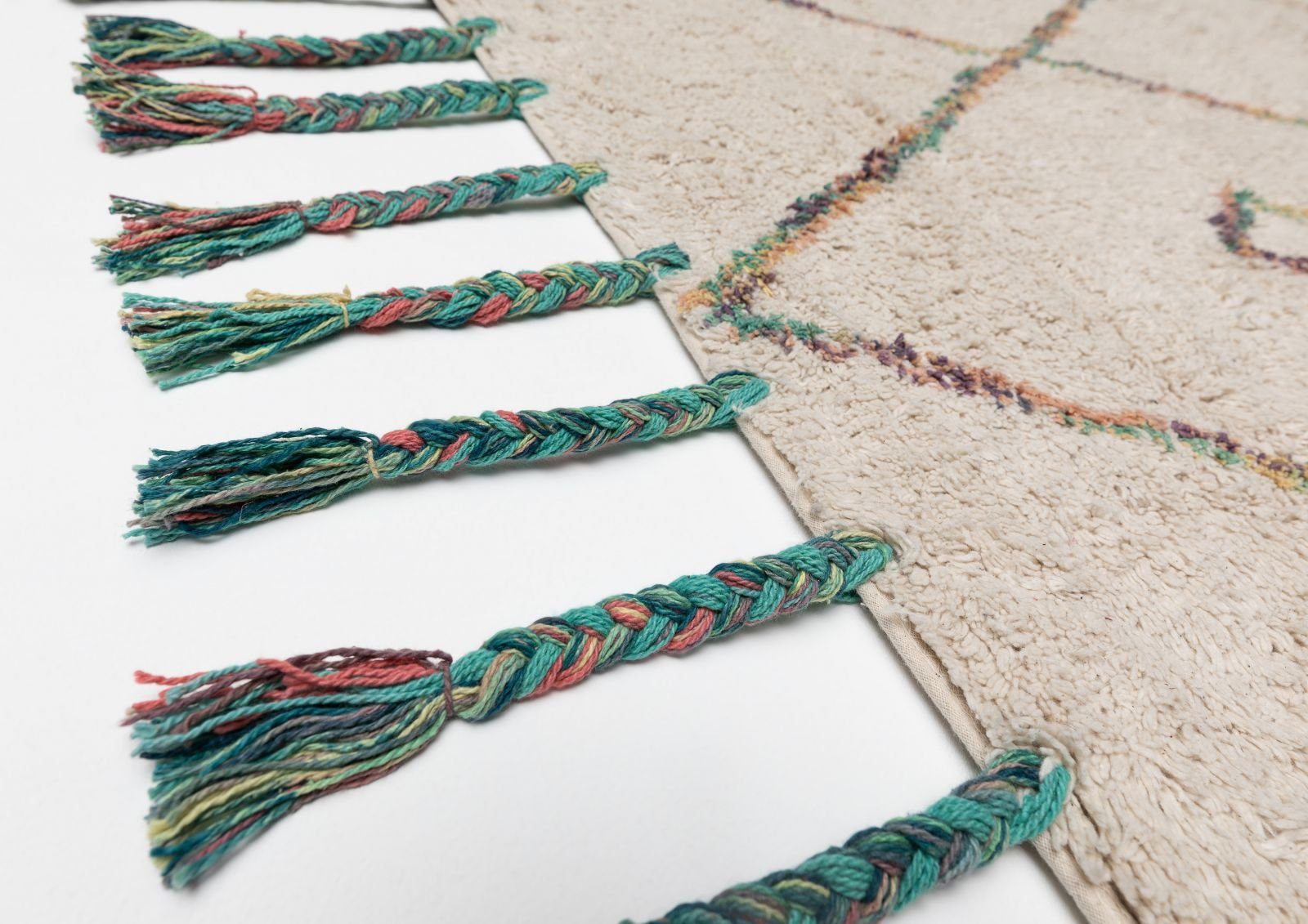 Massivmoebel24 Teppich, Höhe: 2 mm, Teppich 150x80 beige/mehrfarbig KAFET