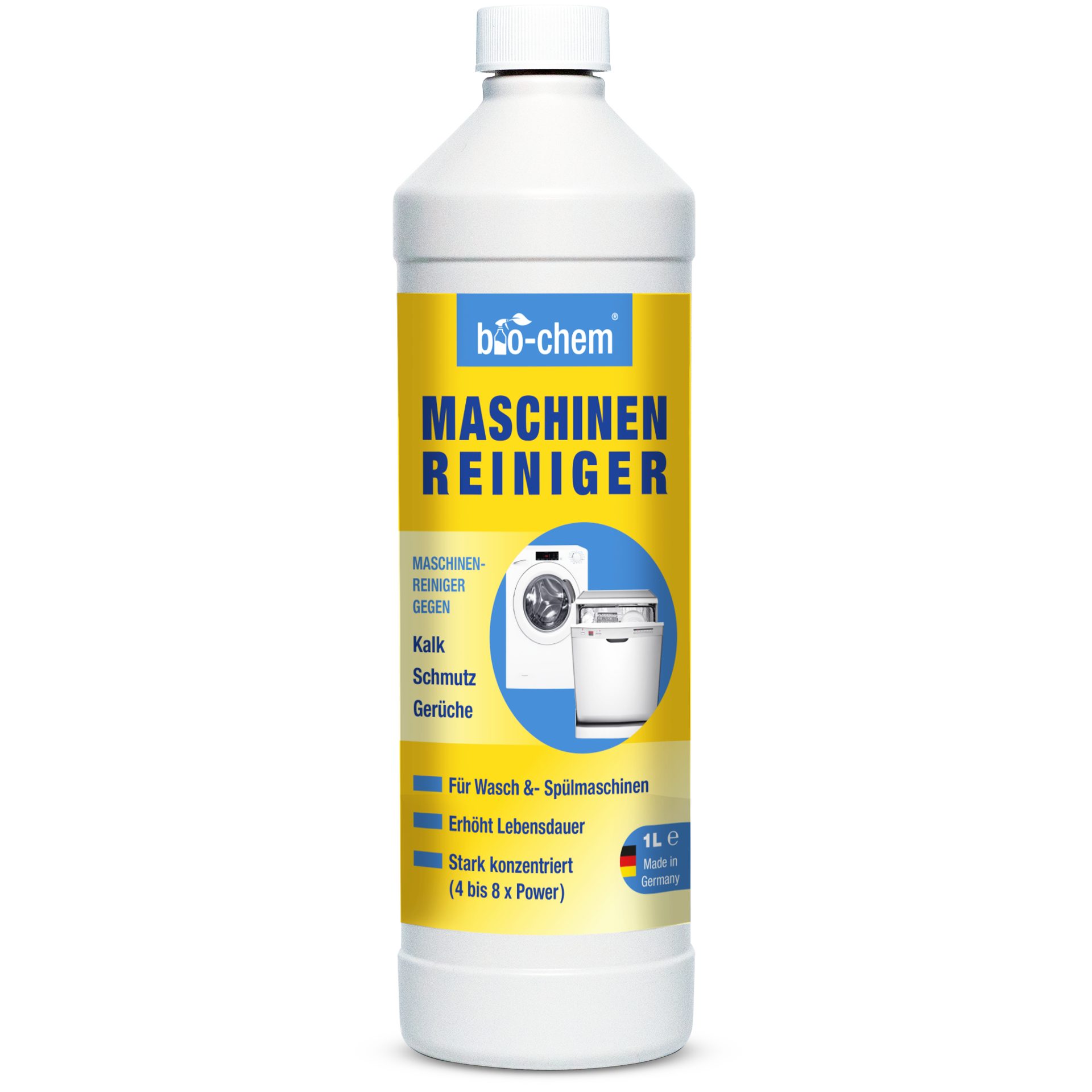 bio-chem bio-chem Maschinenreiniger 1000 ML für Waschmaschine & Geschirrspüler Spülmaschinenreiniger (Sparpaket, [1-St. Maschinenreiniger 1 l 2-in-1 Reiniger für Wasch- und Spülmaschine)