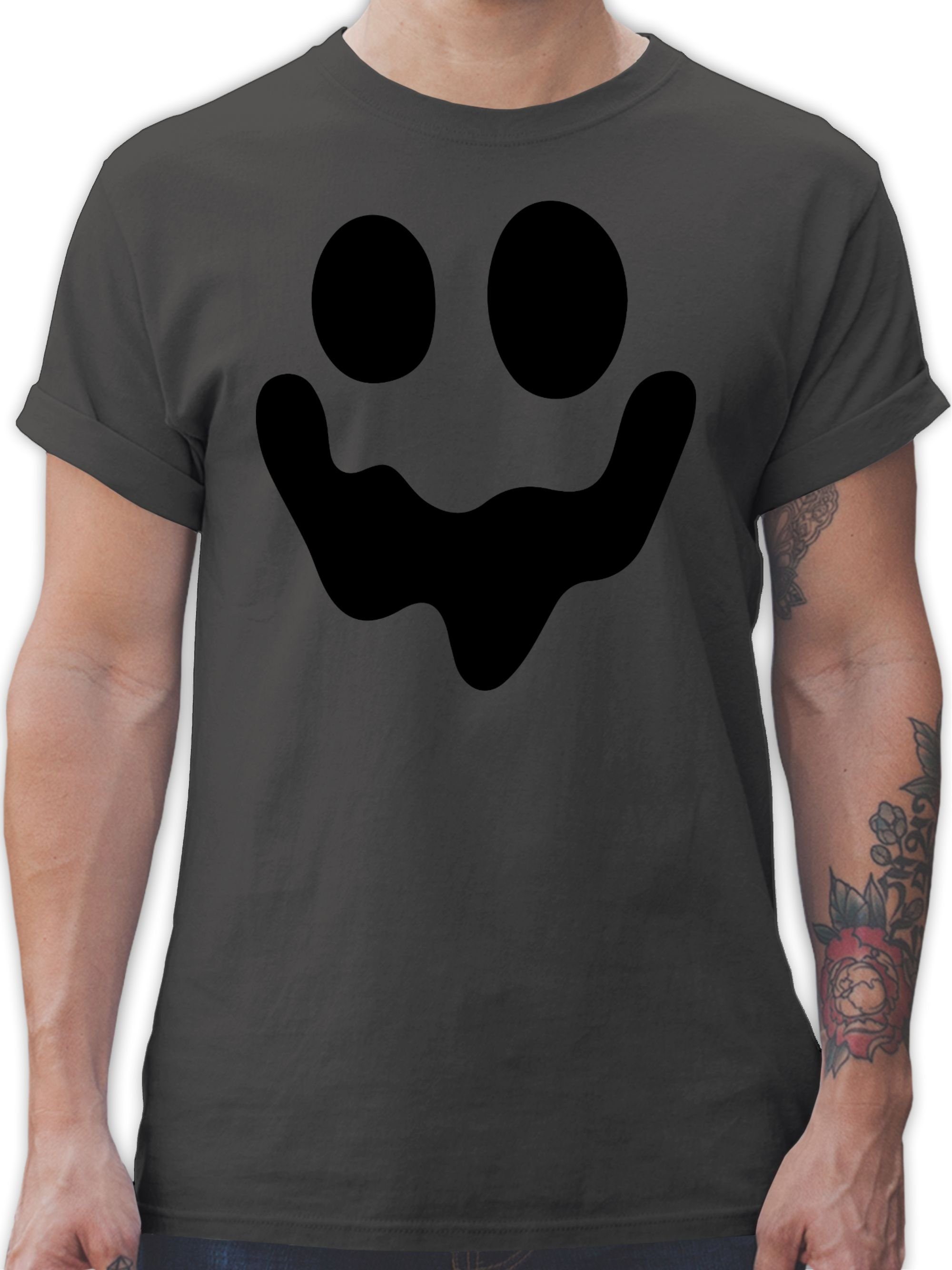 Shirtracer T-Shirt Geist Gespenst Spuk Einfach Gruselig Halloween Kostüme Herren 02 Dunkelgrau