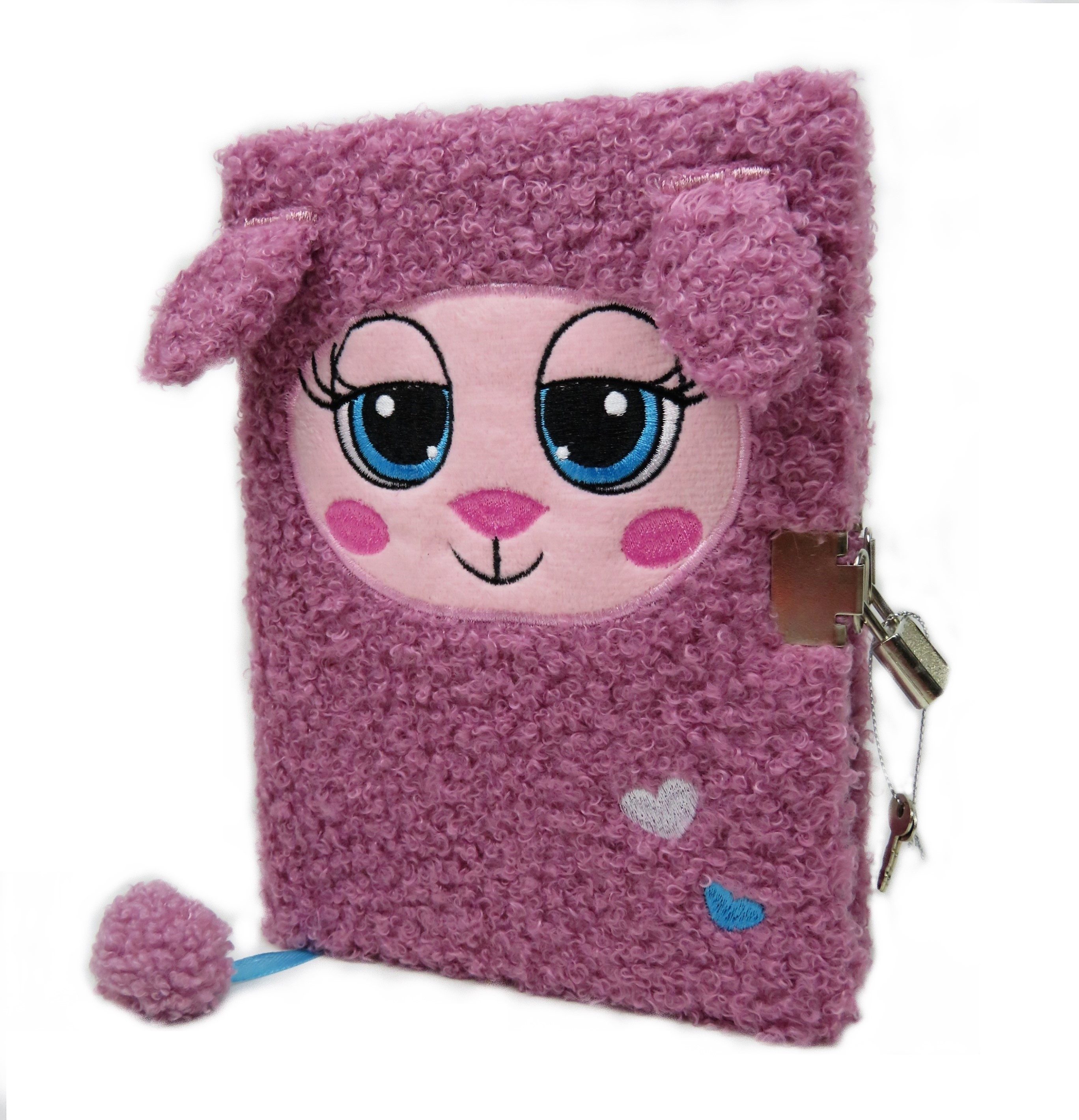 KiddiBex Tagebuch Mädchen mit Schloss & Geschenkverpackung, Tagebuch Mädchen Plüsch, Notizbuch, Liniert – A5 flauschiges Tagebuch