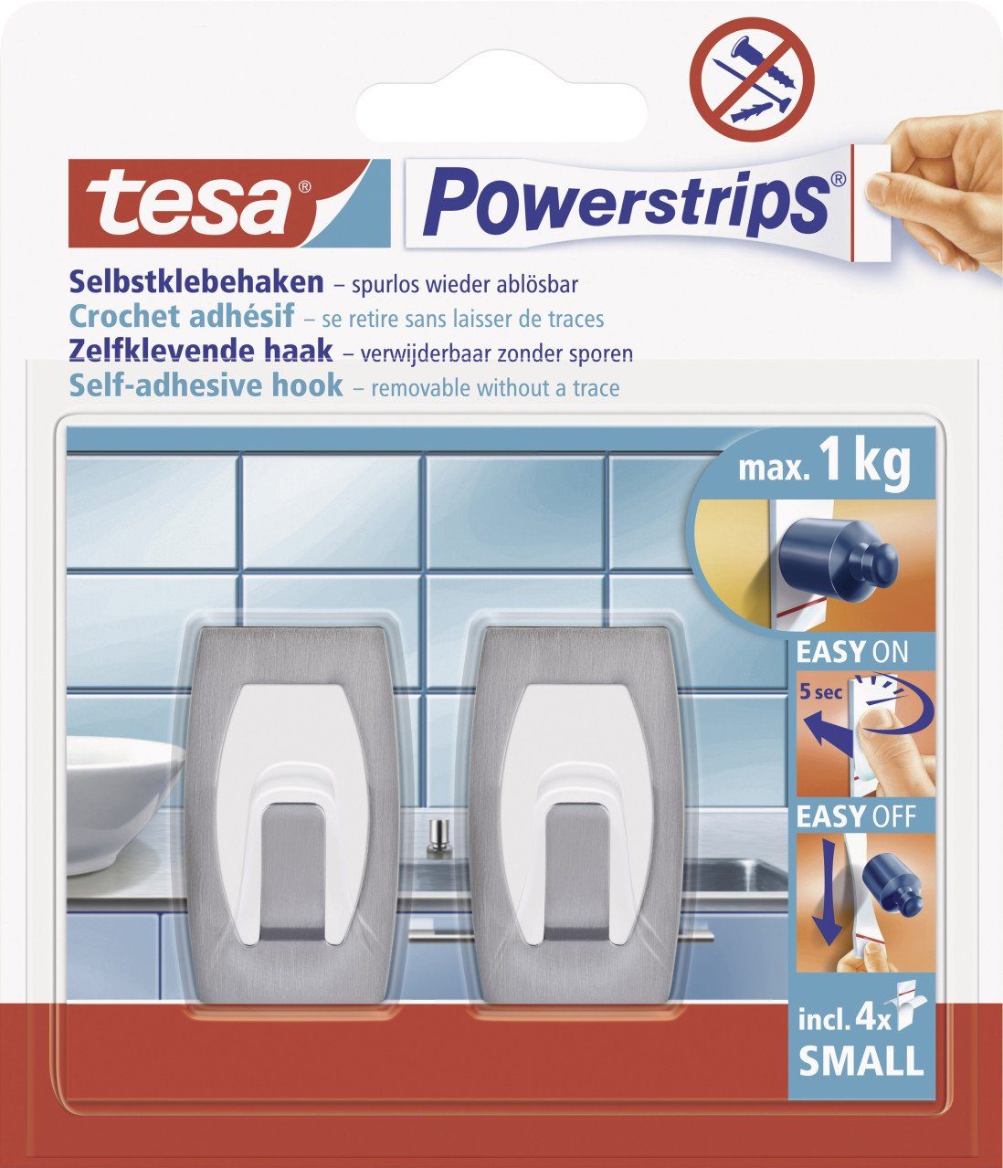 Klebehaken tesa Haken Powerstrip Small chrom