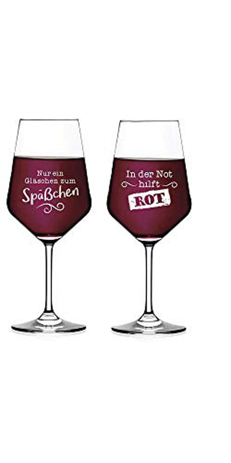 Rotweinglas Gilde 2 er Set Weingläser mit Sprüchen 510 ml