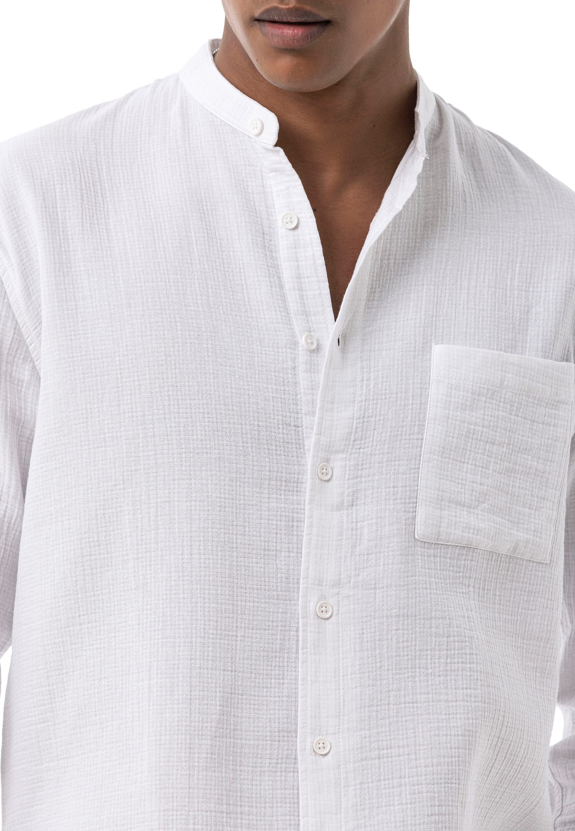 RedBridge Langarmhemd by Spruce - Leichtes Langarmhemd mit Stehkragen – luf günstig online kaufen