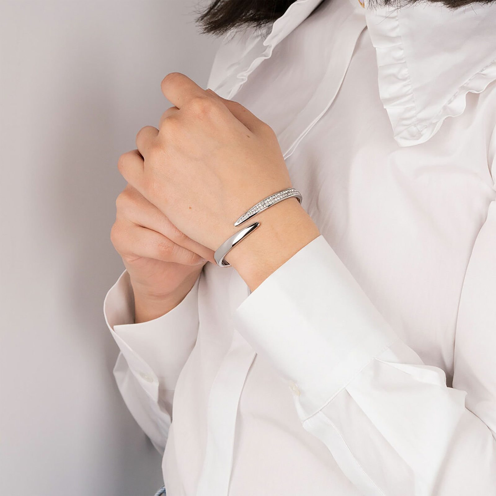 Lotus Style Armspange Lotus Style Armband Armspange silber (Armspangen), für Damen aus Edelstahl (Stainless Steel)