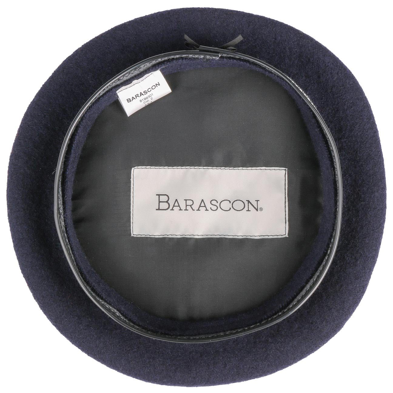 mit in (1-St) Made Barascon Wollbaske Baskenmütze dunkelblau EU Futter, the