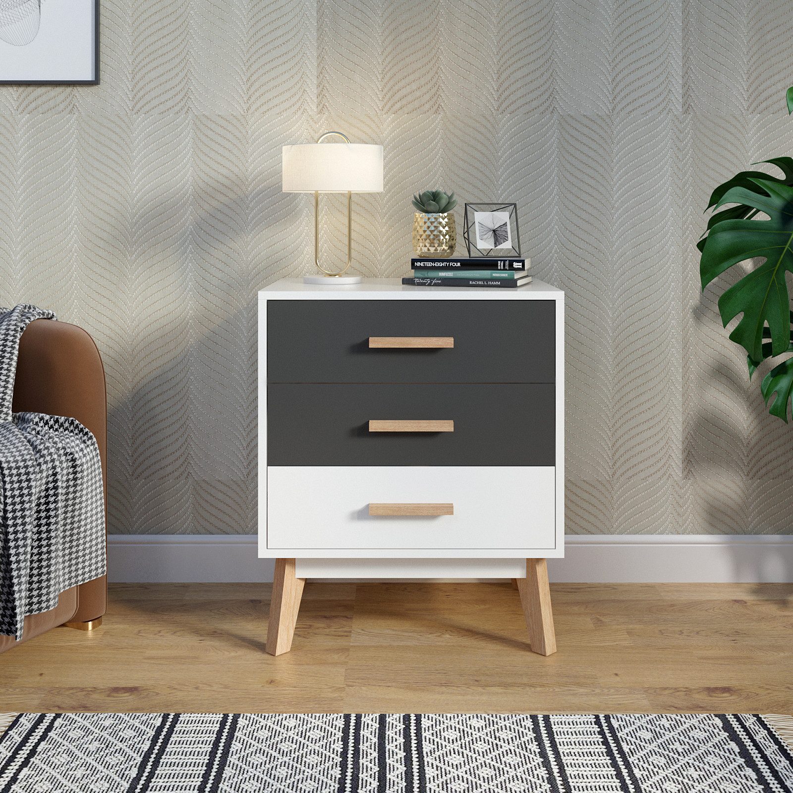 Meerveil Nachttisch Kommodenschrank, Sideboard,Nachtschrank, Weiß und günstig online kaufen