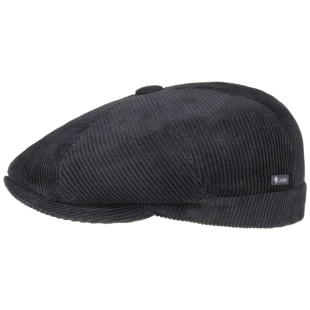 Lipodo Flat Cap (1-St) Cordcap mit Schirm, Made in Italy blau