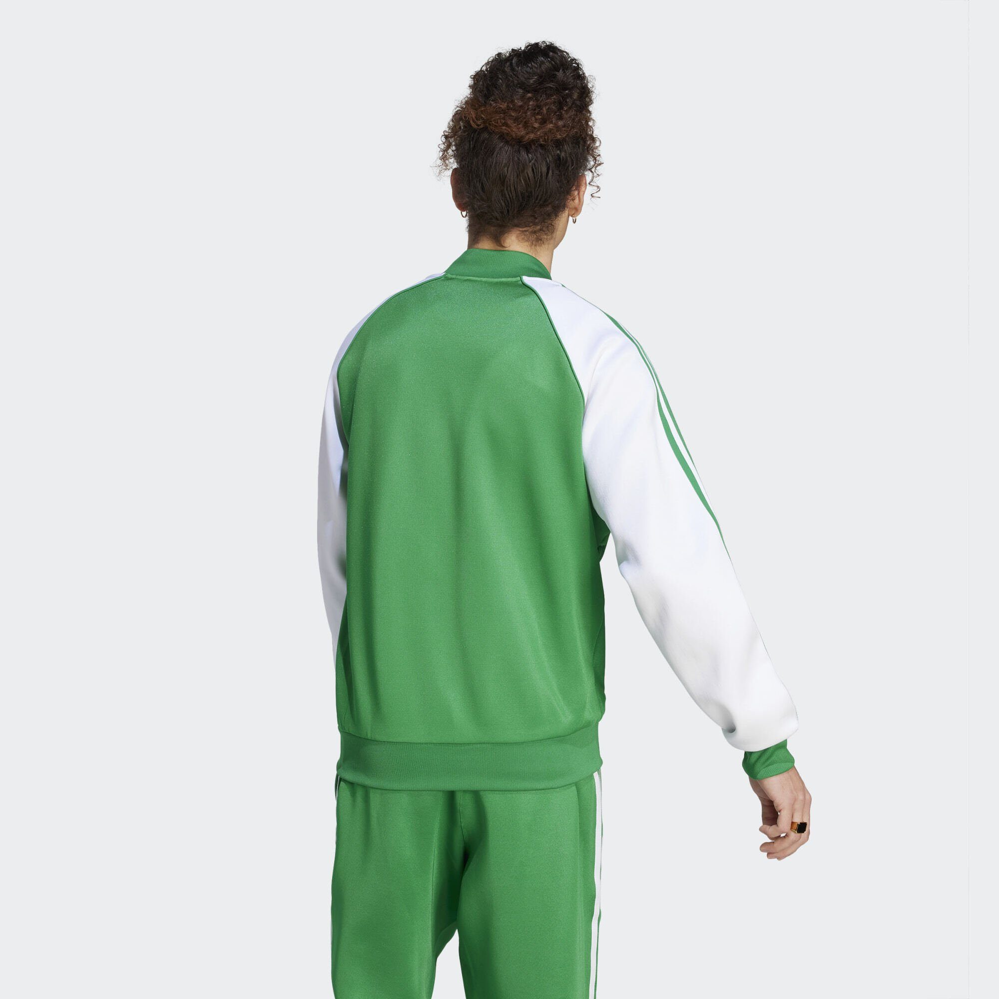 Trainingsjacke ADICOLOR JACKE Metallic SST adidas Green Silver / Originals White CLASSICS+ / ORIGINALS