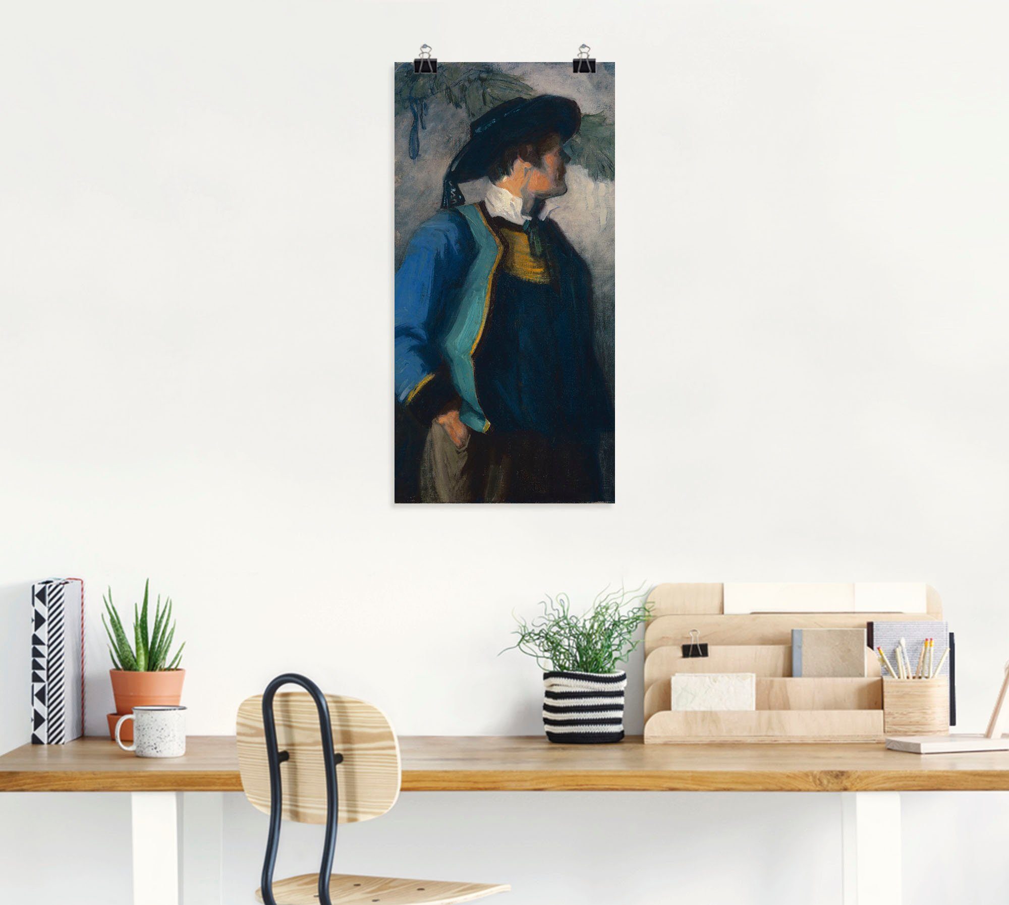 oder St), Wandaufkleber Leinwandbild, Poster bretonischer in Artland Größen Wandbild in Selbstportrait Mann als (1 versch. Tracht Ca,