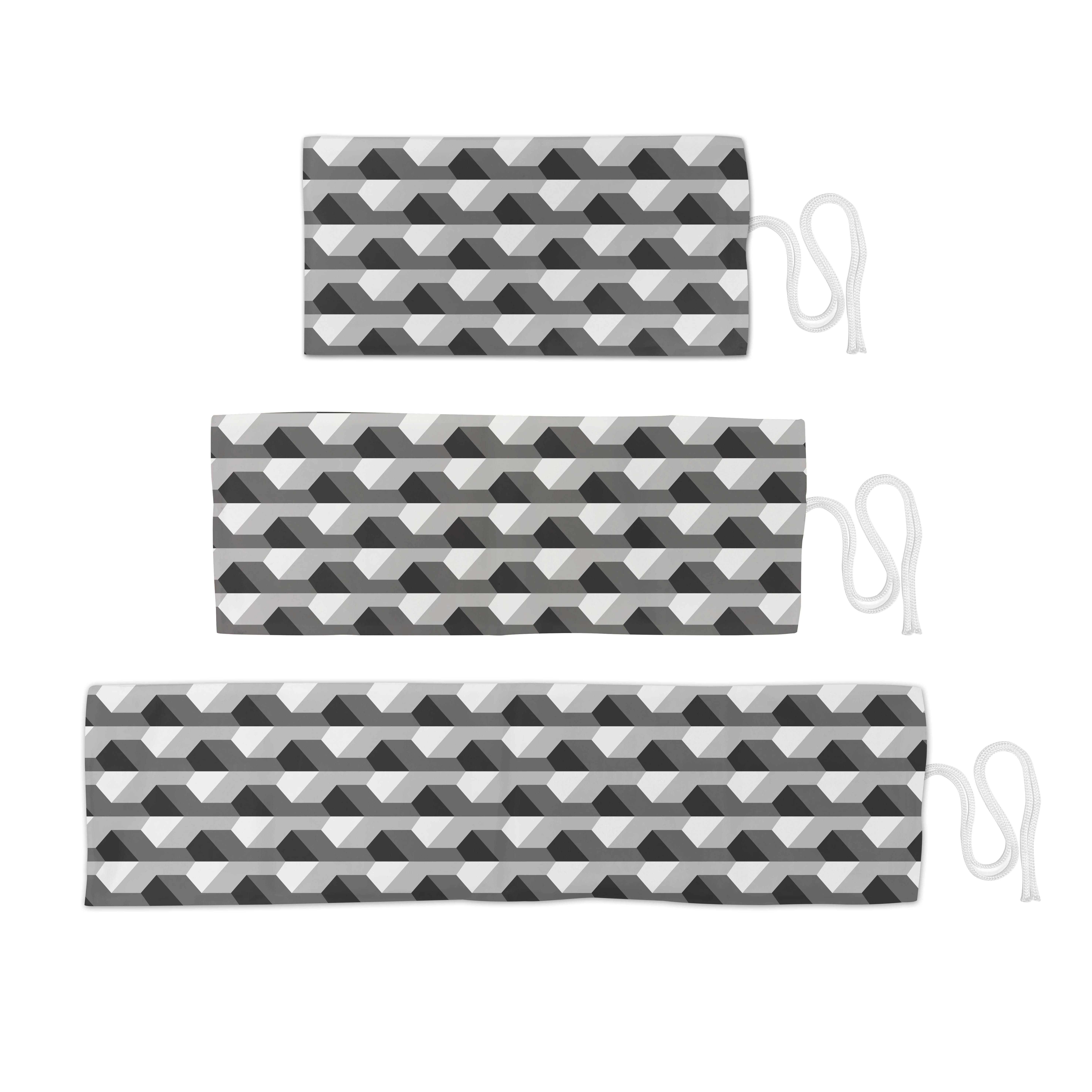 Geometrisch Minimalist langlebig Grau Schwarz tragbar Weiß Stiftablage Link-Form Segeltuch Organizer, Federmäppchen und Abakuhaus