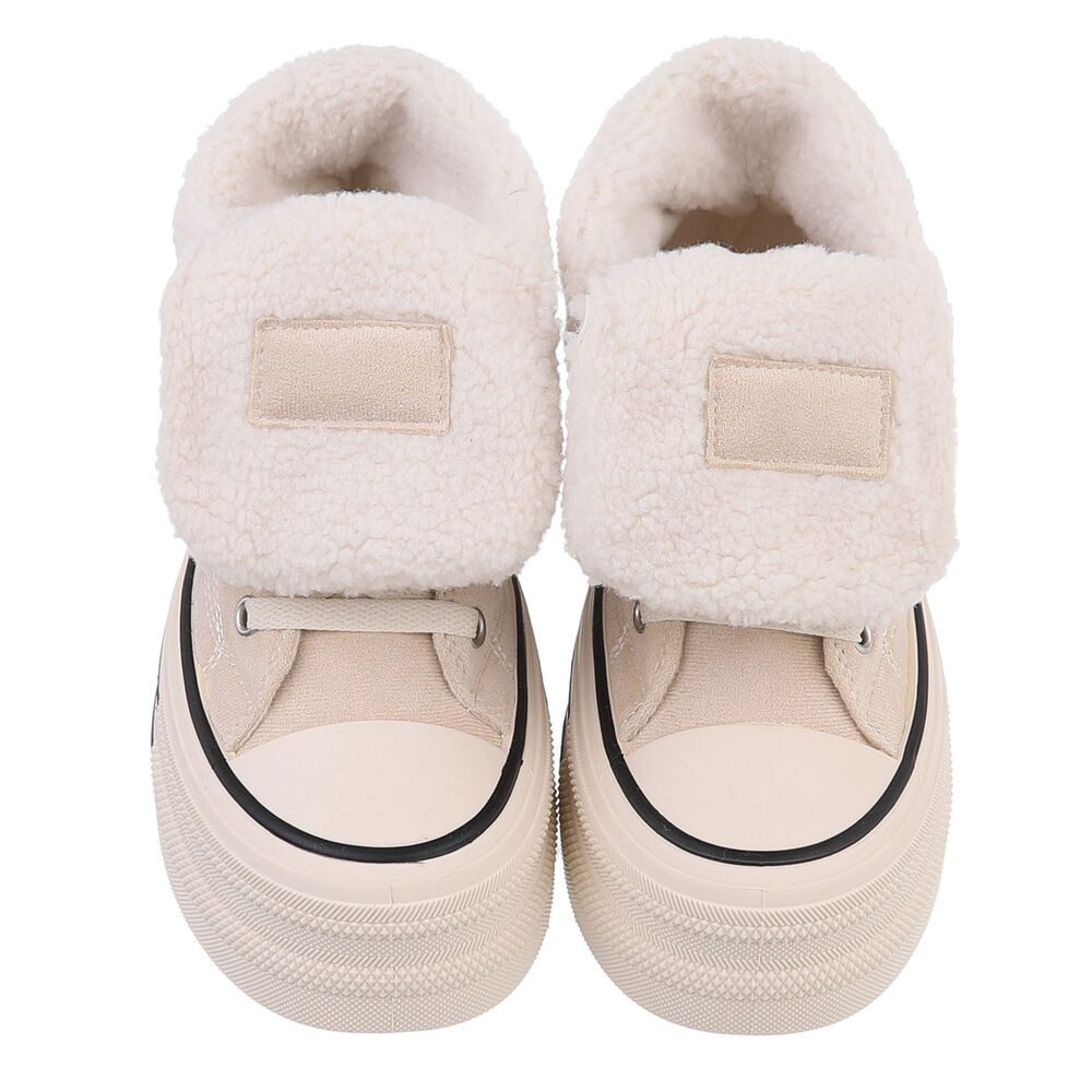 Ital-Design Trendy Freizeitschuh mit gefüttertem Knöchel und Komfort Sneakerboots (90458113) Flach Sneakers High in Beige
