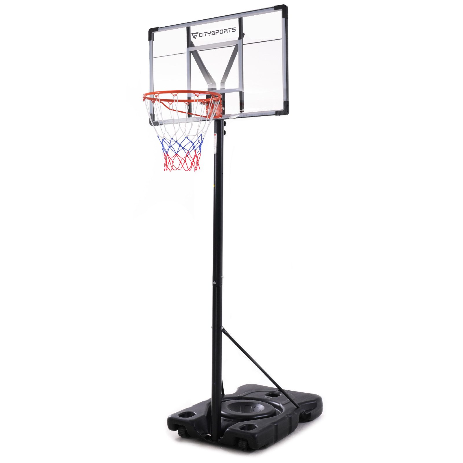 CITYSPORTS PRO Баскетболkorb für Kinder/Jugendliche/Erwachsene, Баскетболkorb mit Transportrollen, Баскетболständer Höhenverstellbar, Gewichte können hinzugefügt werden