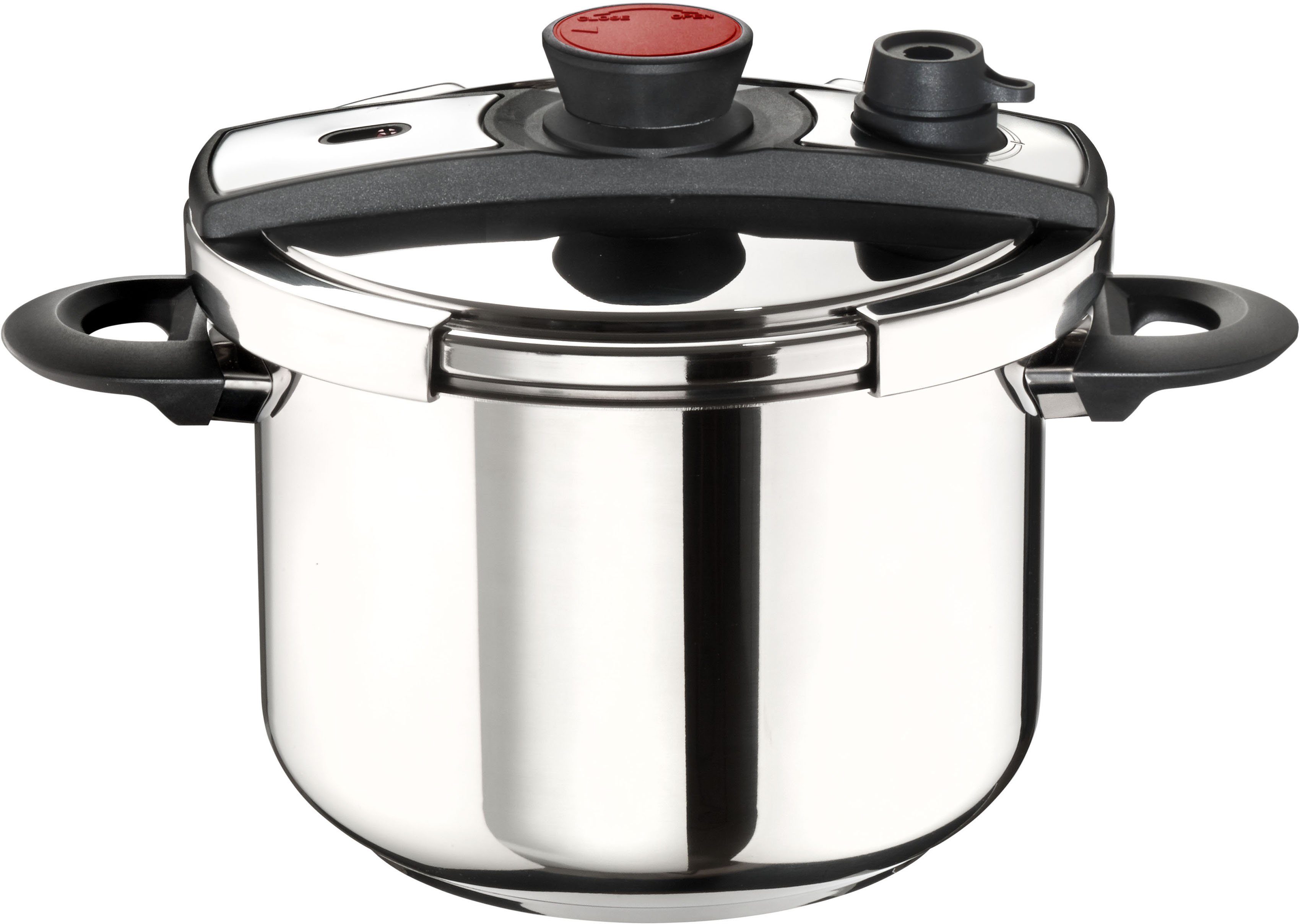 PINTINOX Schnellkochtopf Pro, Edelstahl 18/10 (1-tlg), Dampfkochtopf für Induktion, 6 Liter, Ø 22 cm