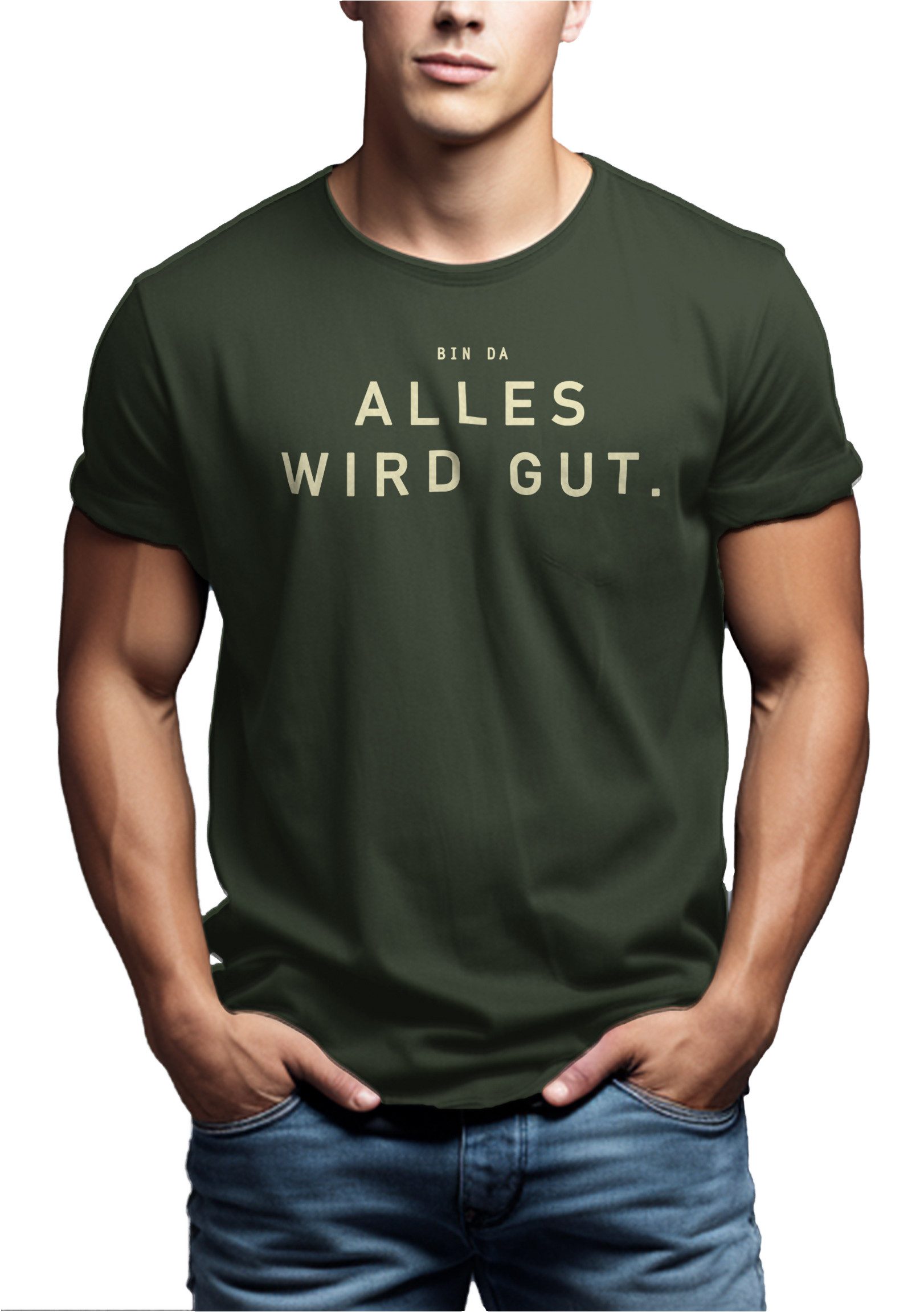 MAKAYA Print-Shirt Sprüche Herren > Bin günstig online kaufen