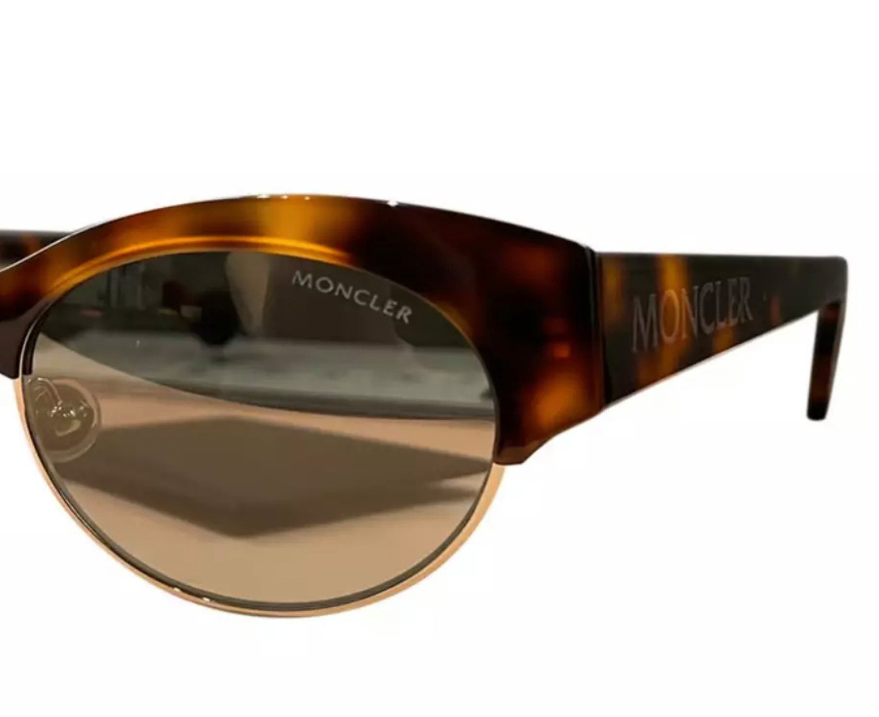 MONCLER Sonnenbrille Pantographiertes Acetat ML0124 Brille Havana wird geliefert mit einem Moncler-Etui im "Pufferjacke"